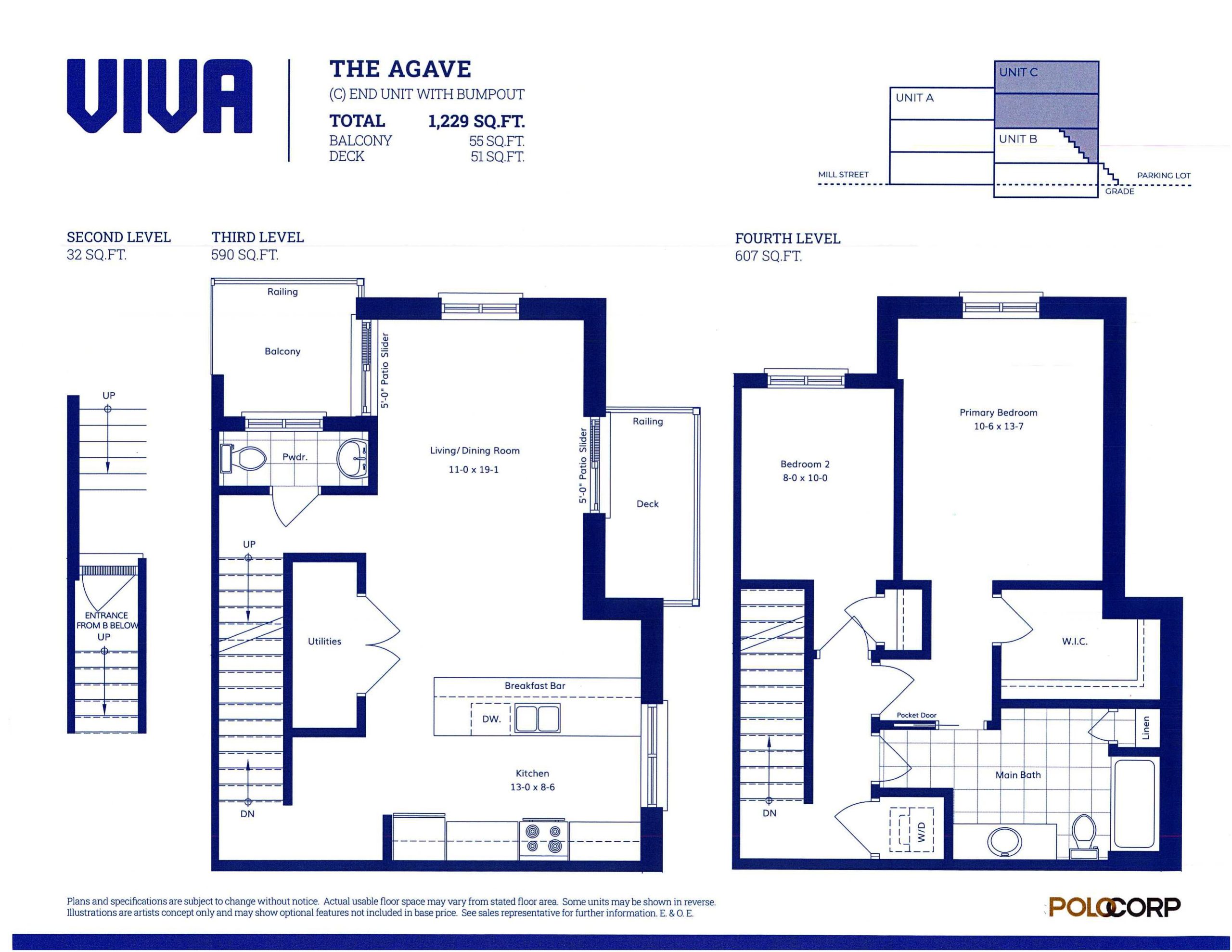 The Agave (End) w/Bumpout floor plan