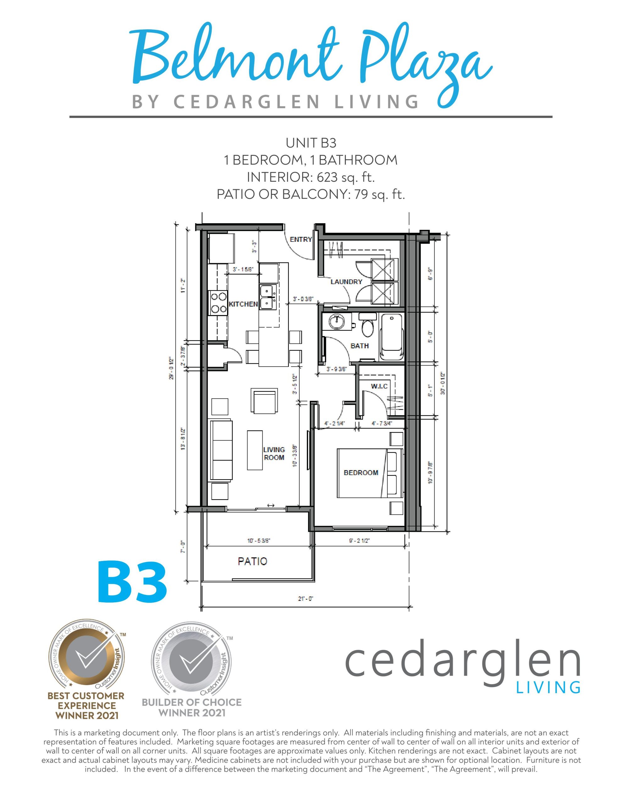 Unit B3 floor plan