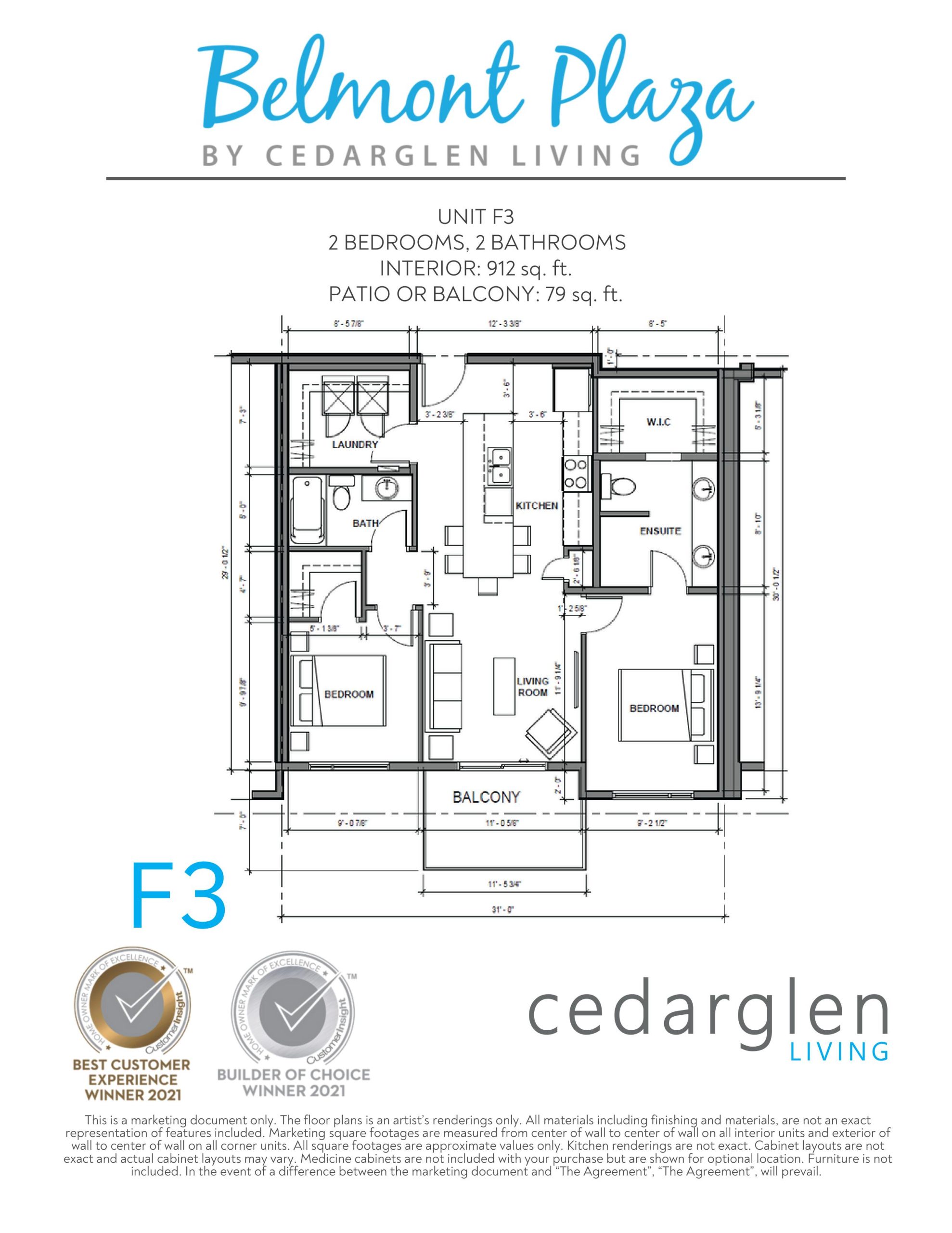 Unit F3 floor plan