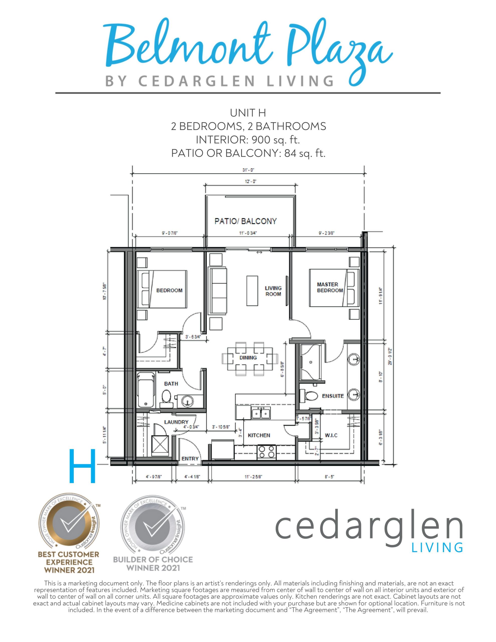 Unit H floor plan