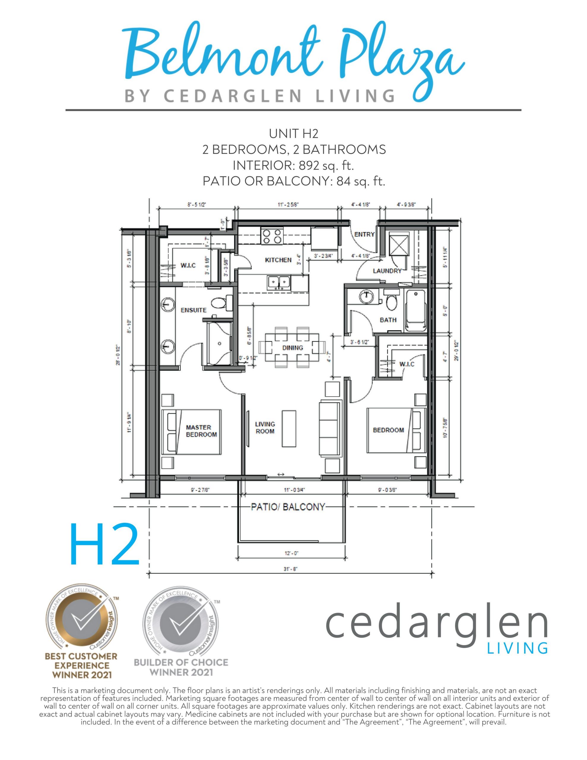 Unit H2 floor plan