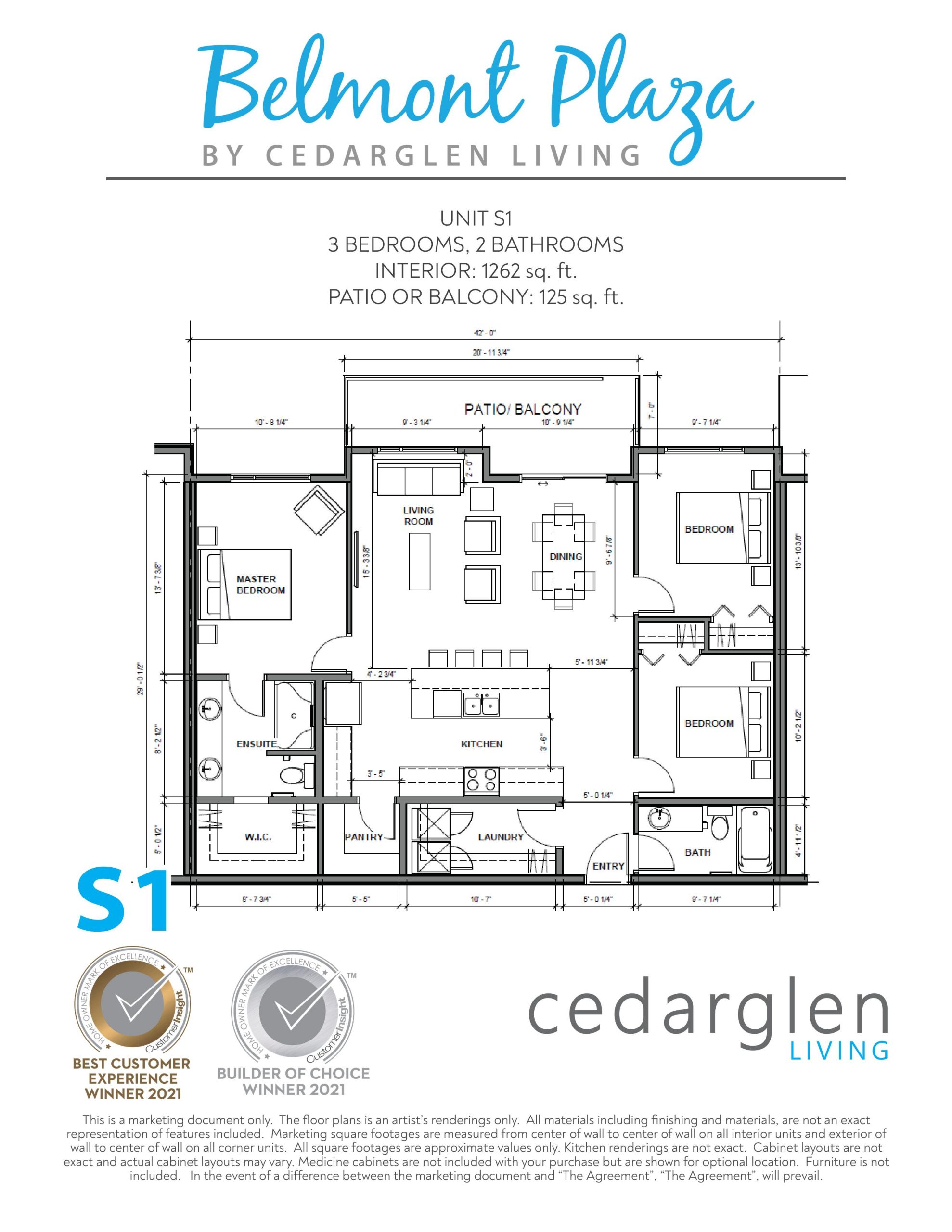 Unit S1 floor plan