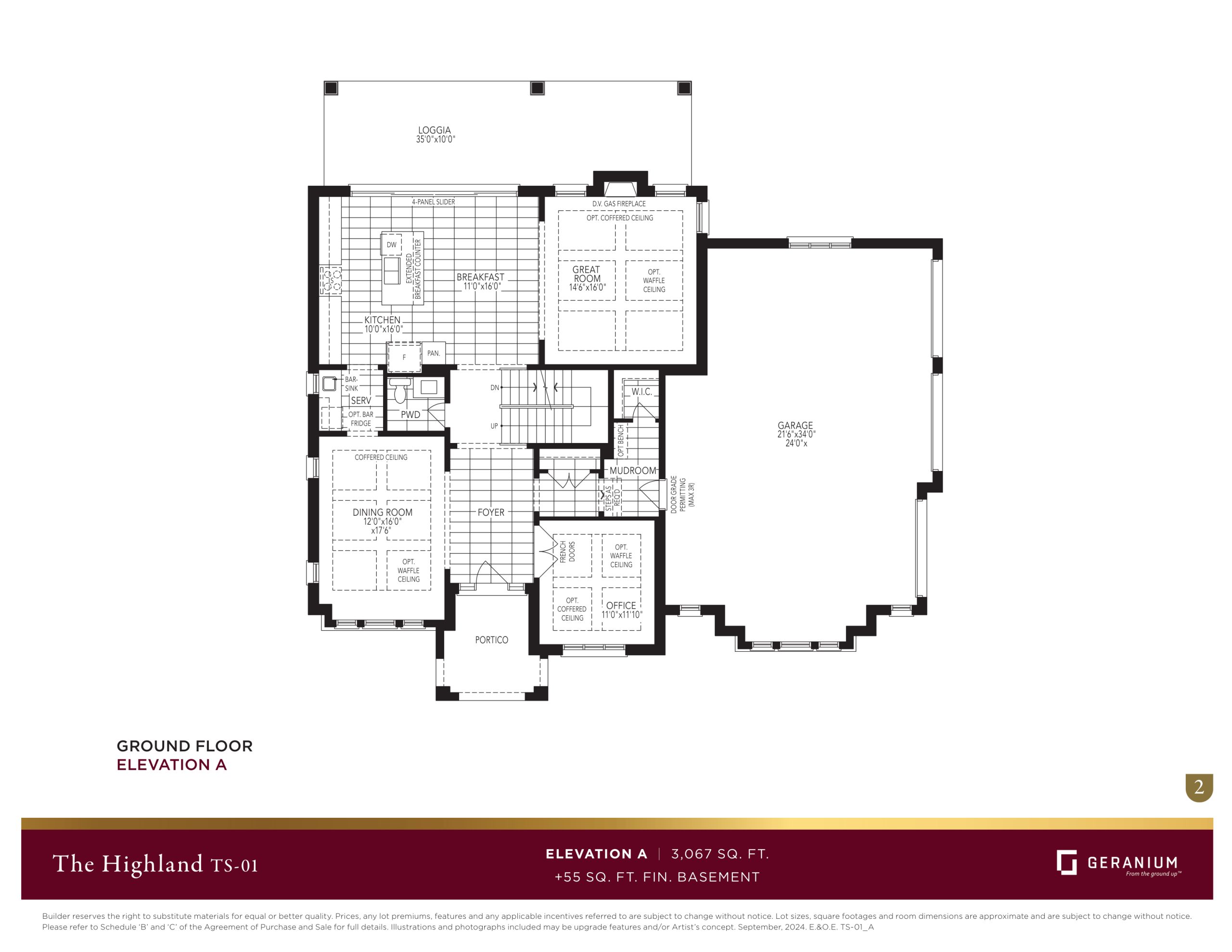 The Highland - Elevation A floor plan