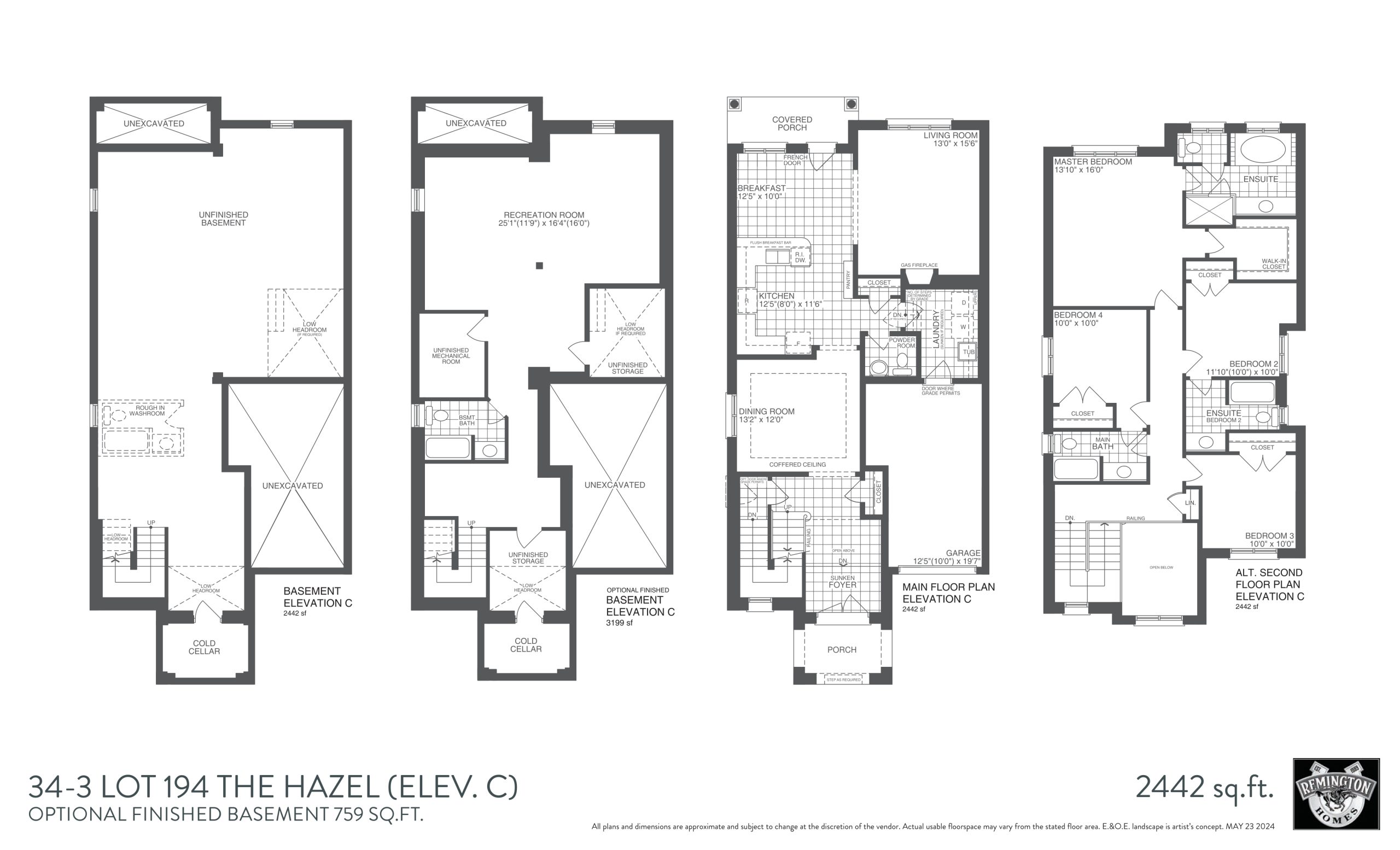 34-3 The Hazel (Elev. C) Lot 194 floor plan