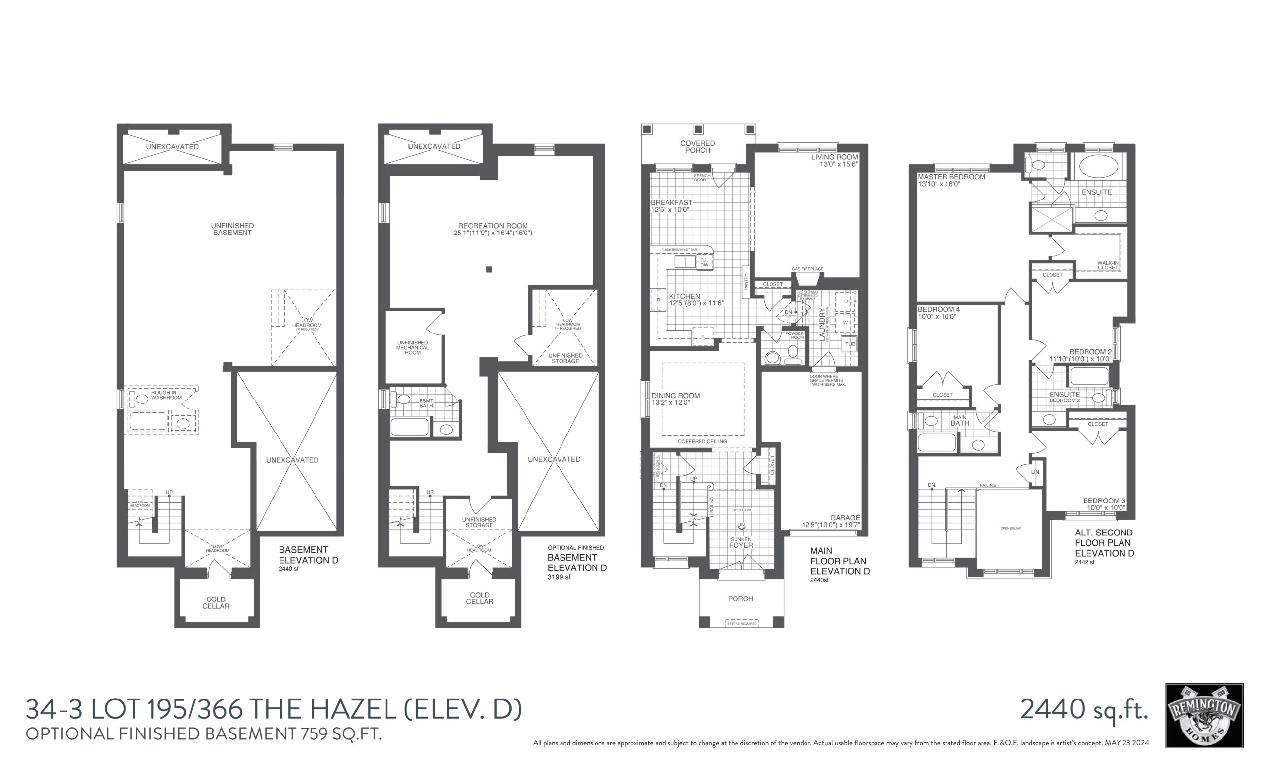 34-3 The Hazel (Elev. D) Lot 195/366 floor plan