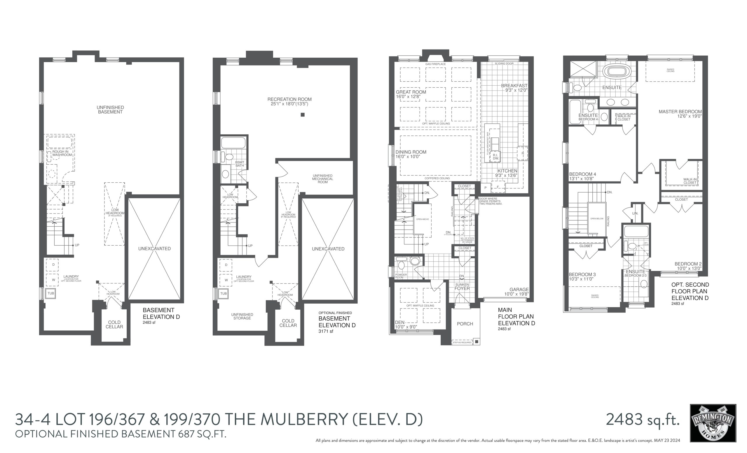 34-4 The Mulberry (Elev. D) Lot 196/367 & 199/370 floor plan