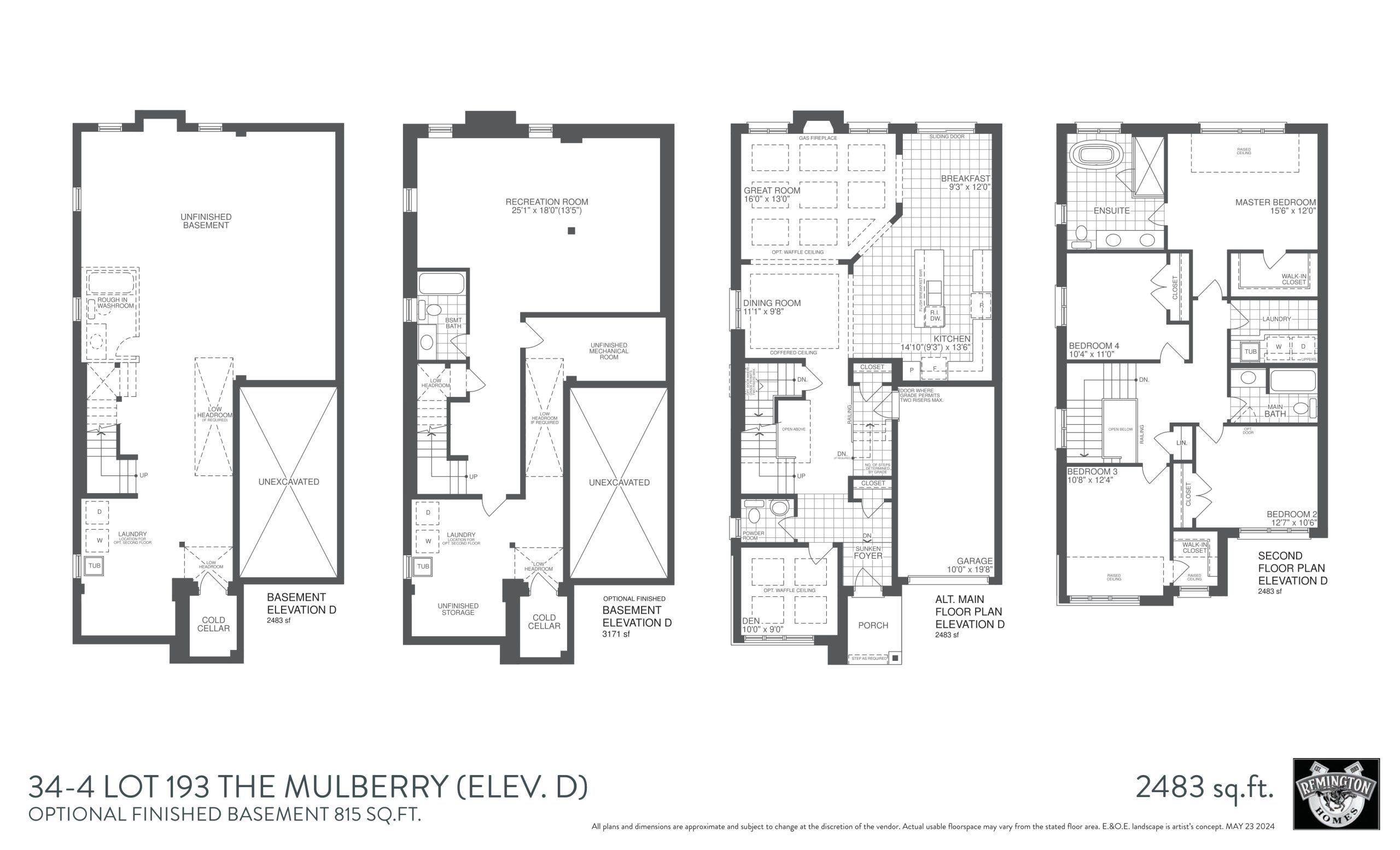 34-4 The Mulberry (Elev. D) Lot 193 floor plan