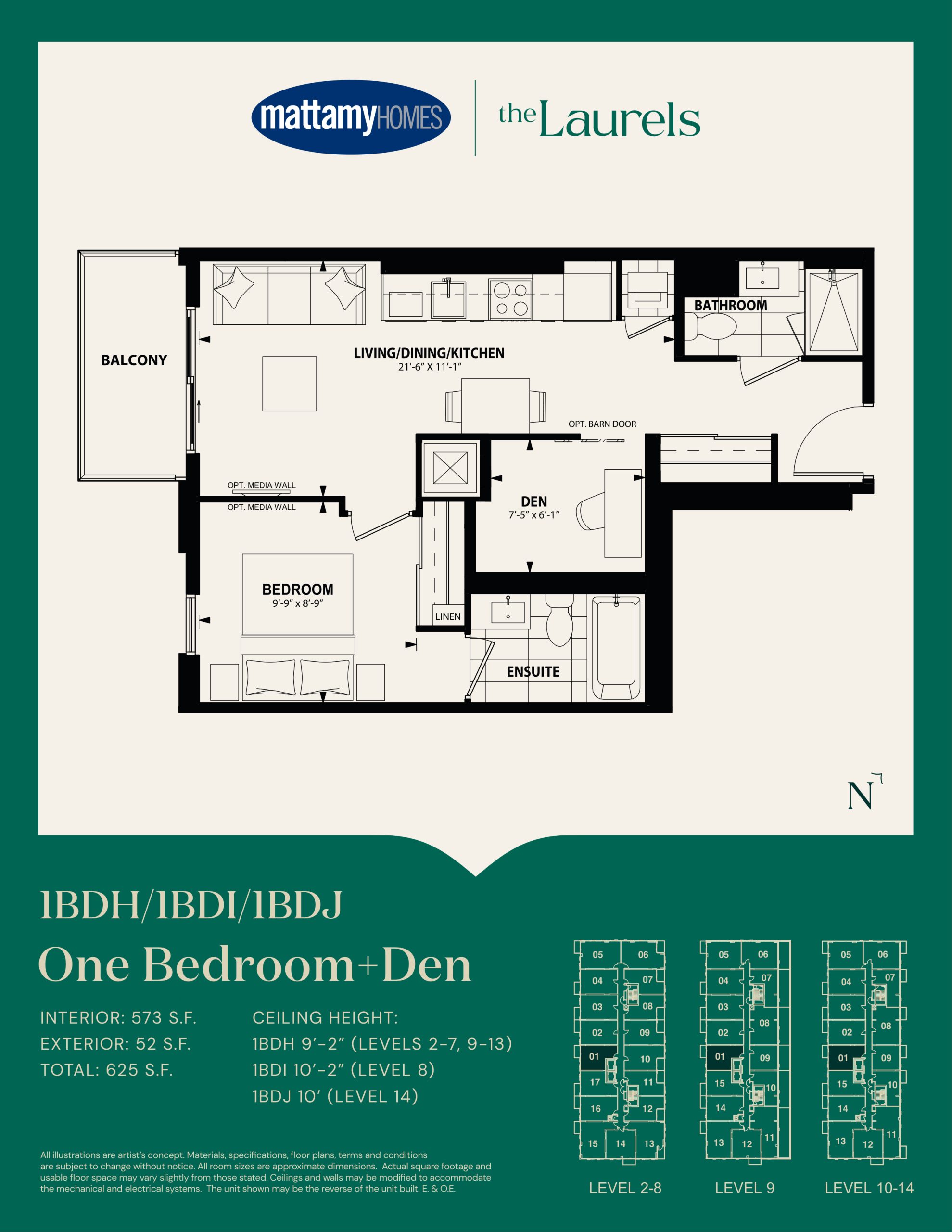 1BDH/1BDI/1BDJ floor plan