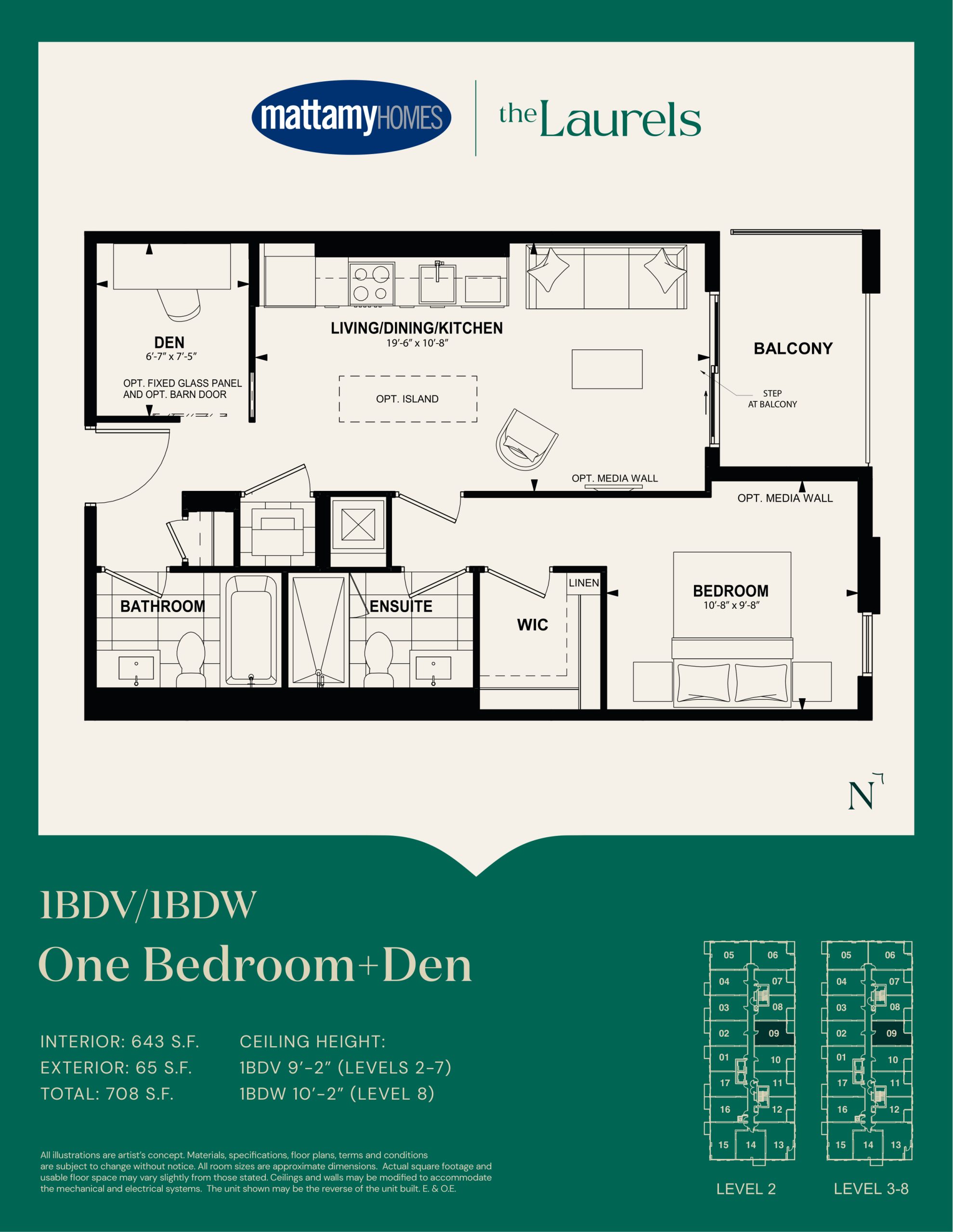 1BDV/1BDW floor plan