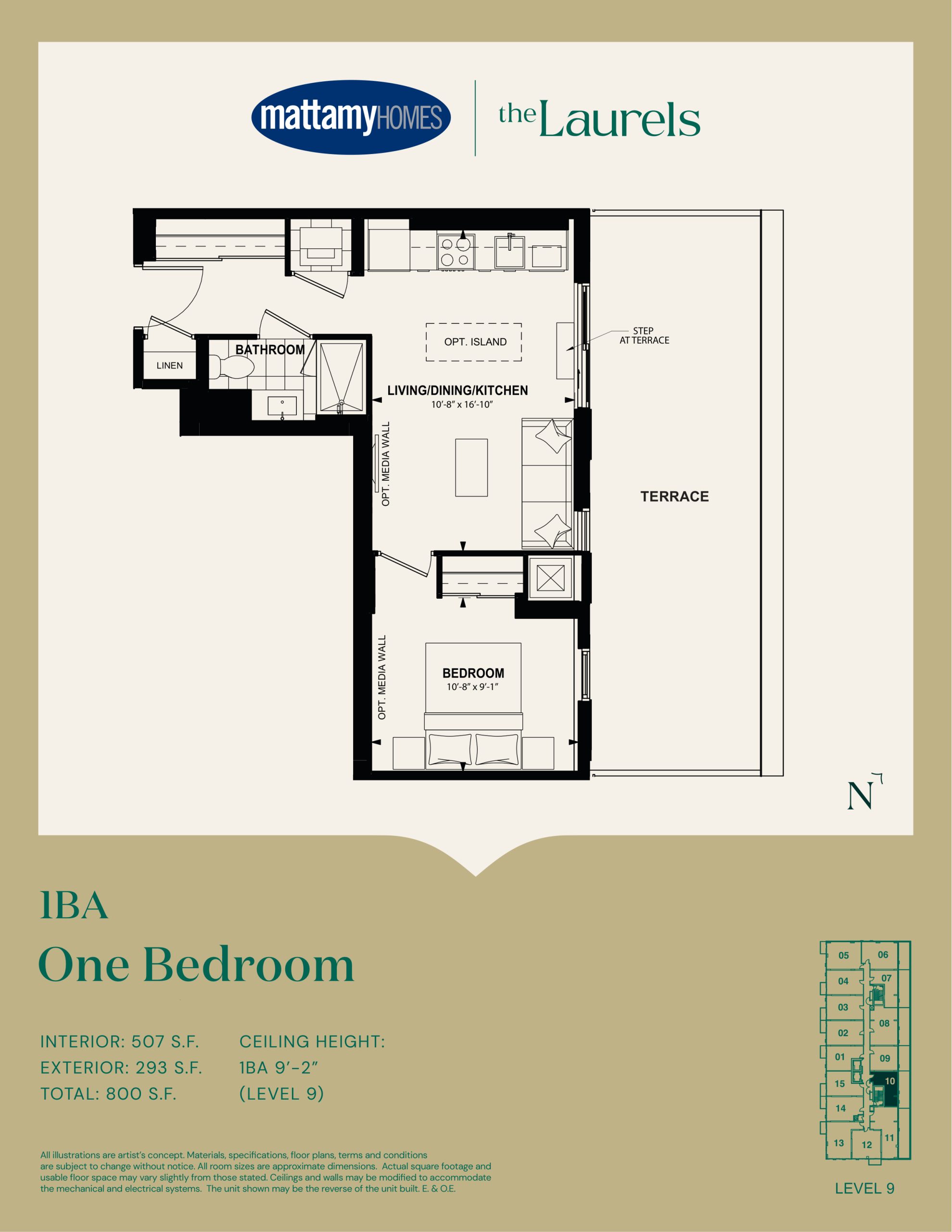 1BA floor plan