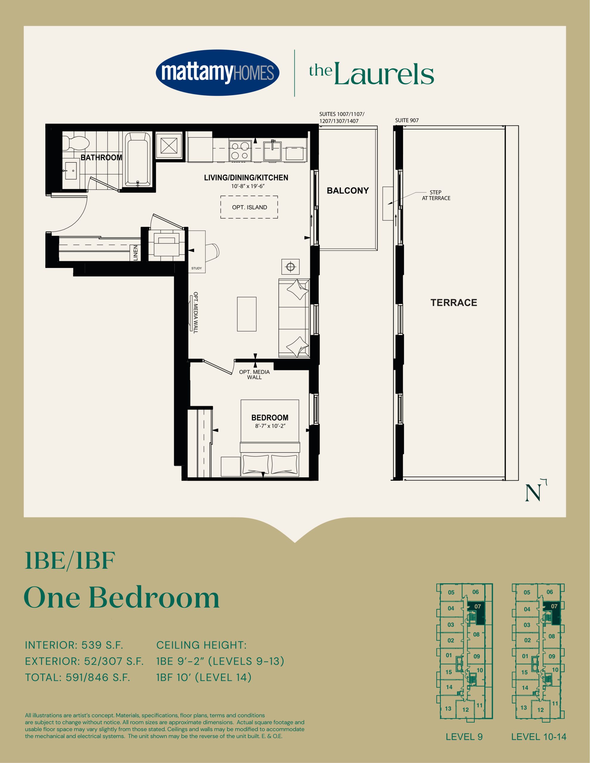 1BE/1BF floor plan