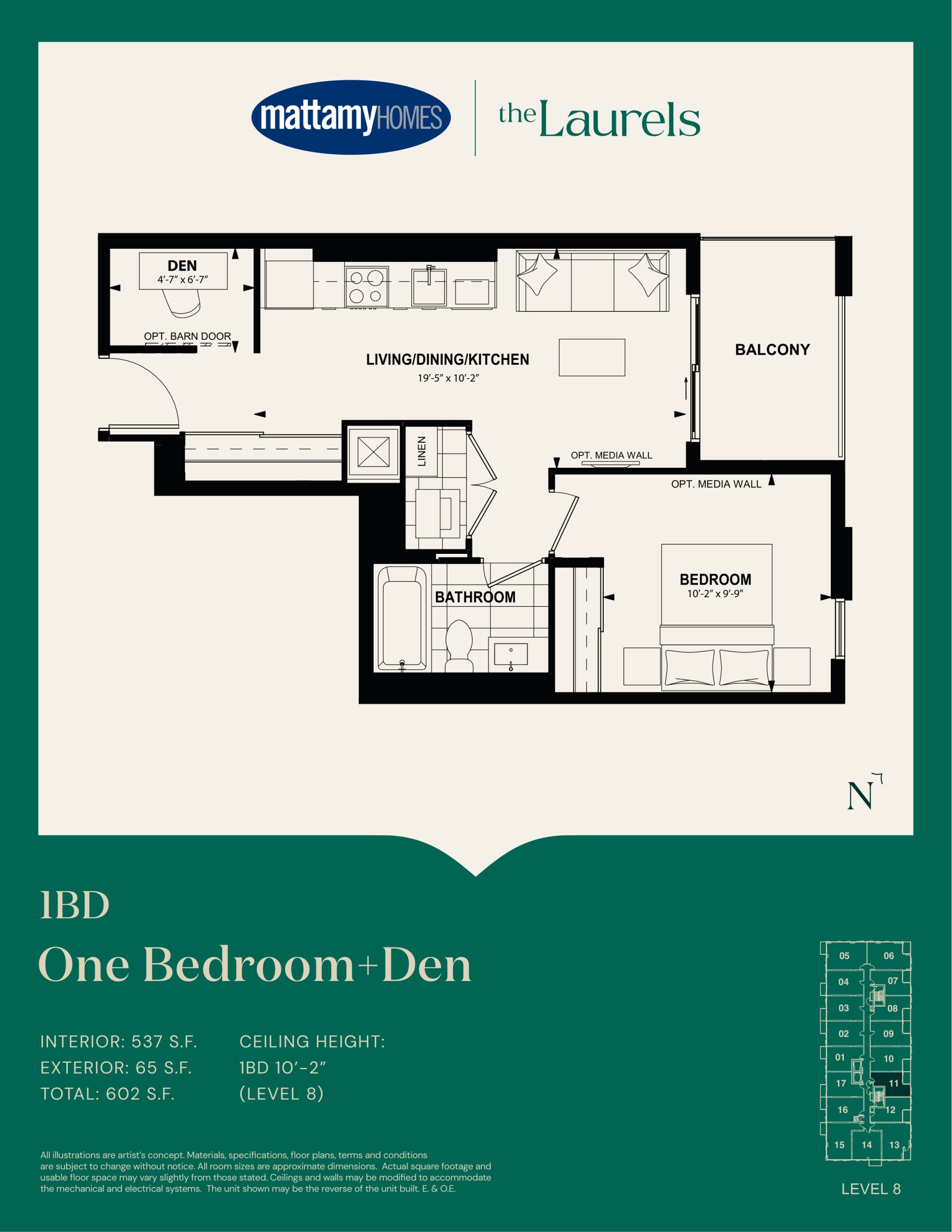 1BD floor plan
