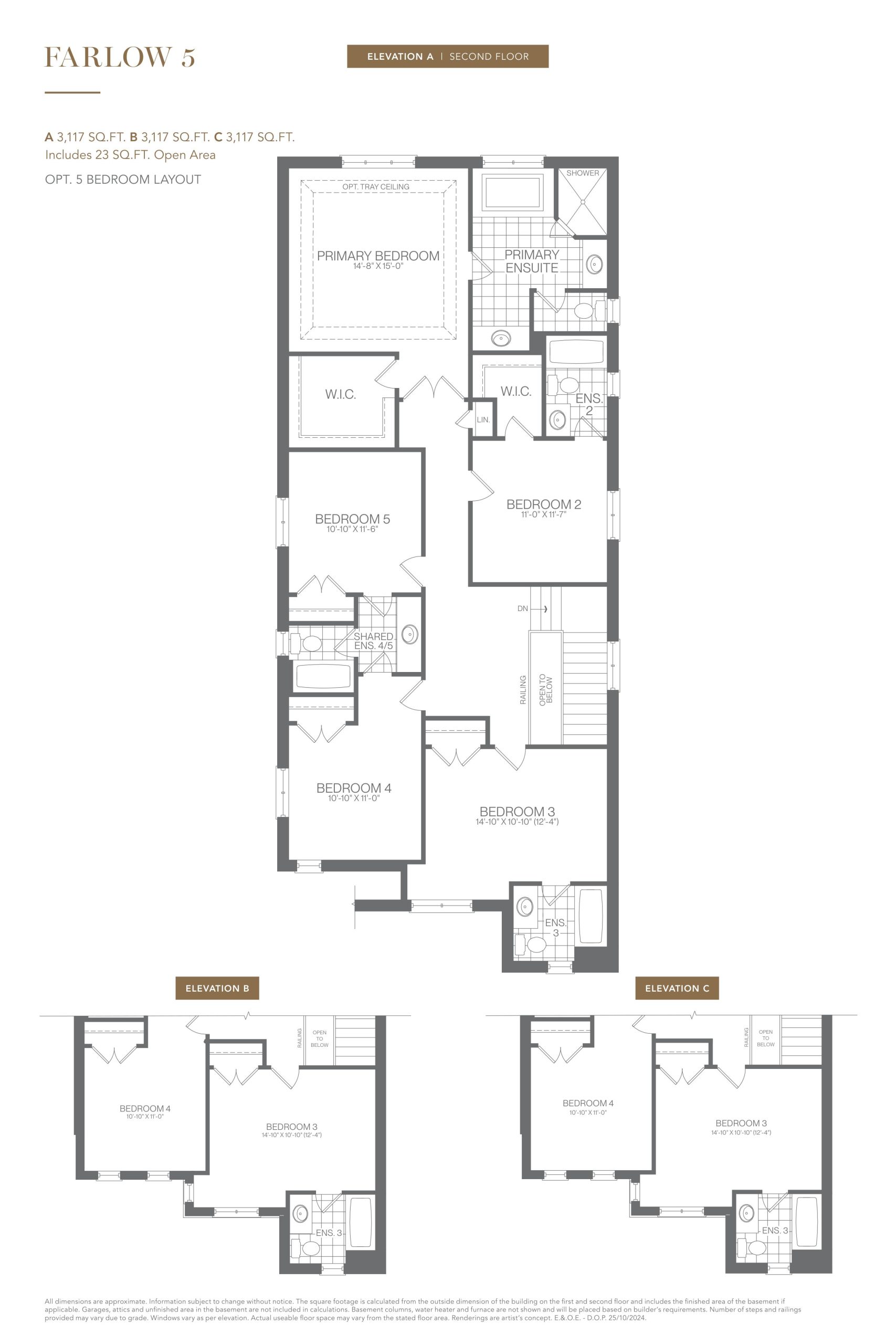 The Farlow 5 (Opt. 5 Bedroom Layout) floor plan