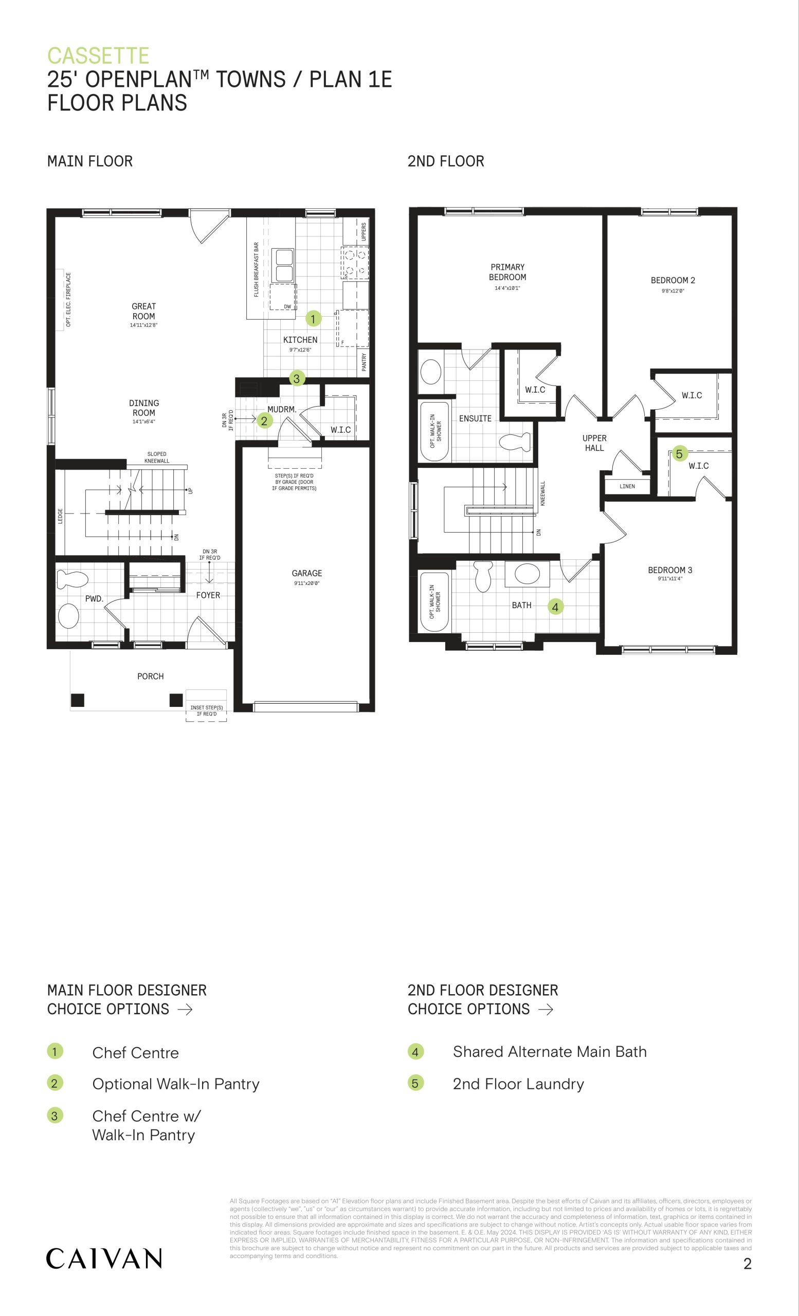 25' Open Plan Towns / Plan 1E floor plan