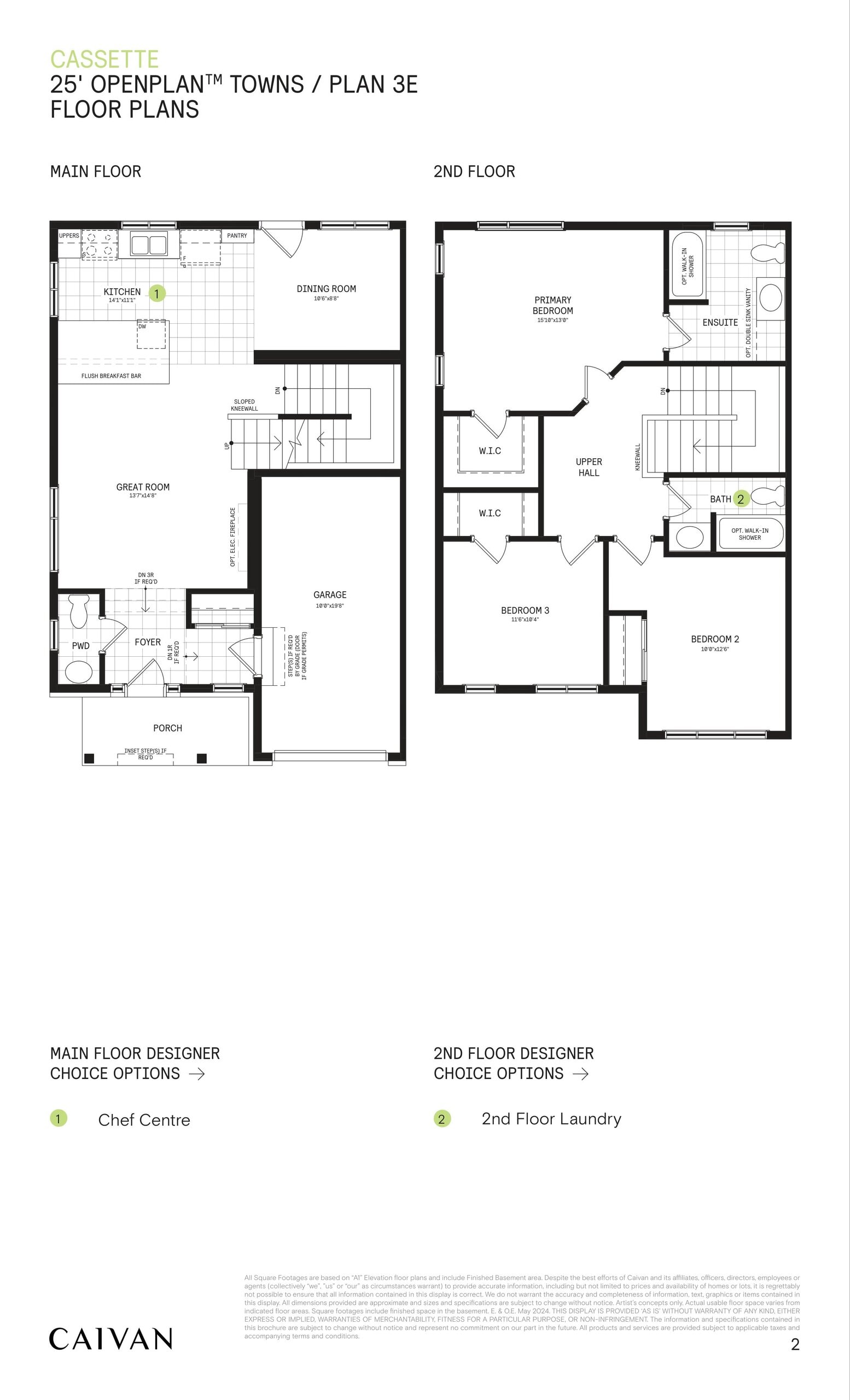 25' Open Plan Towns / Plan 3E floor plan