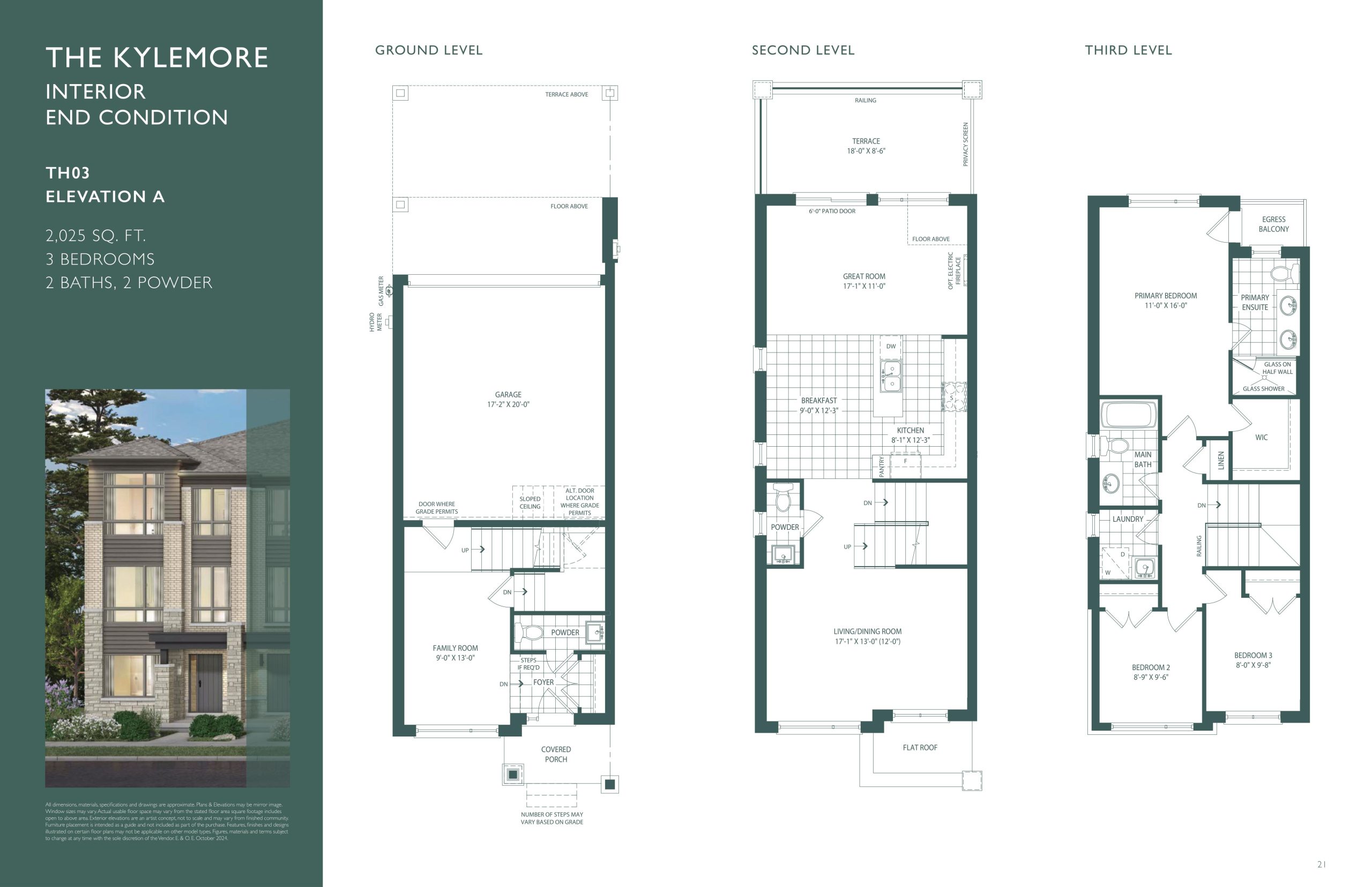 The Kylemore Interior End Condition TM-3 Elevation A floor plan
