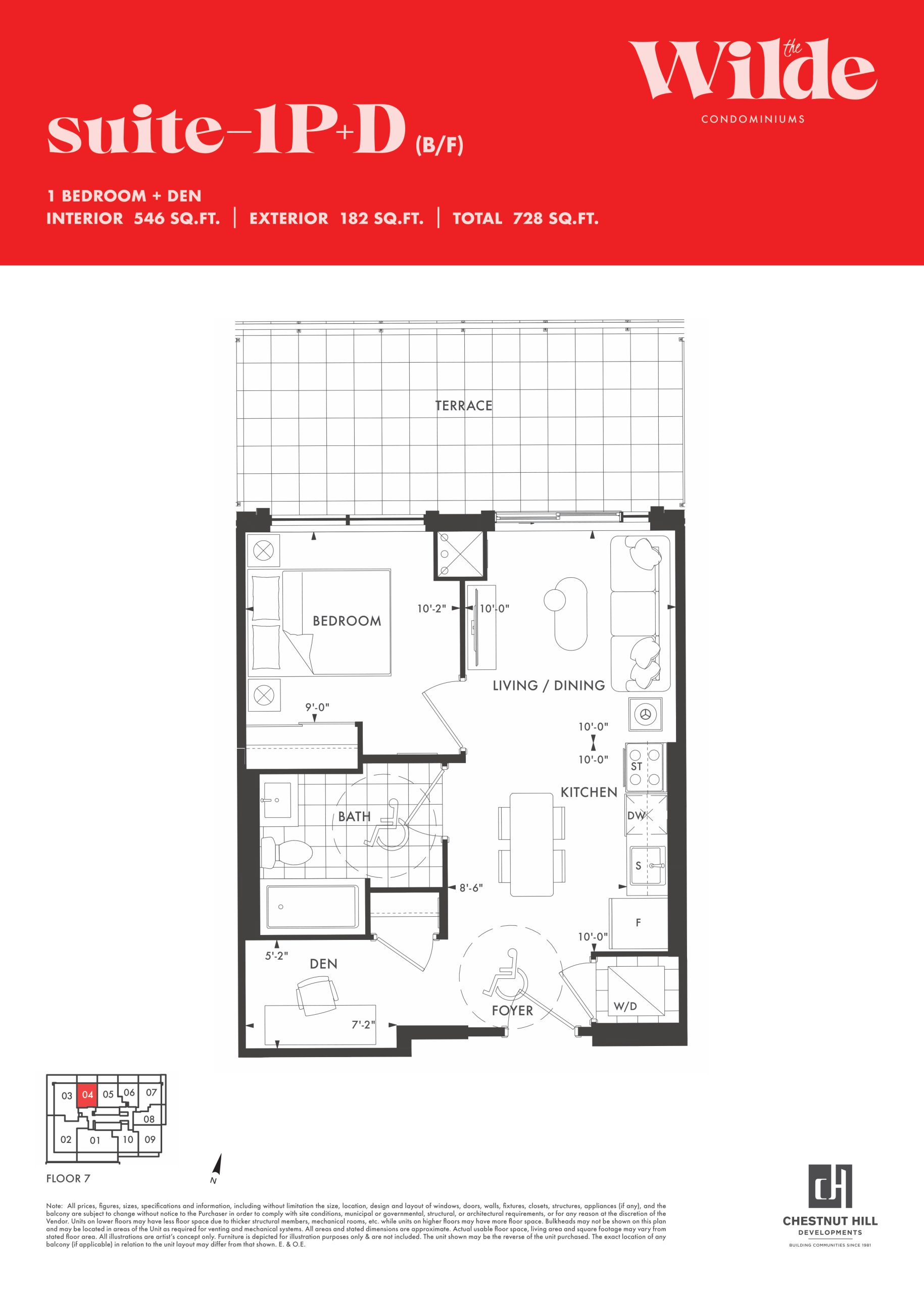 1P+D (B/F) floor plan