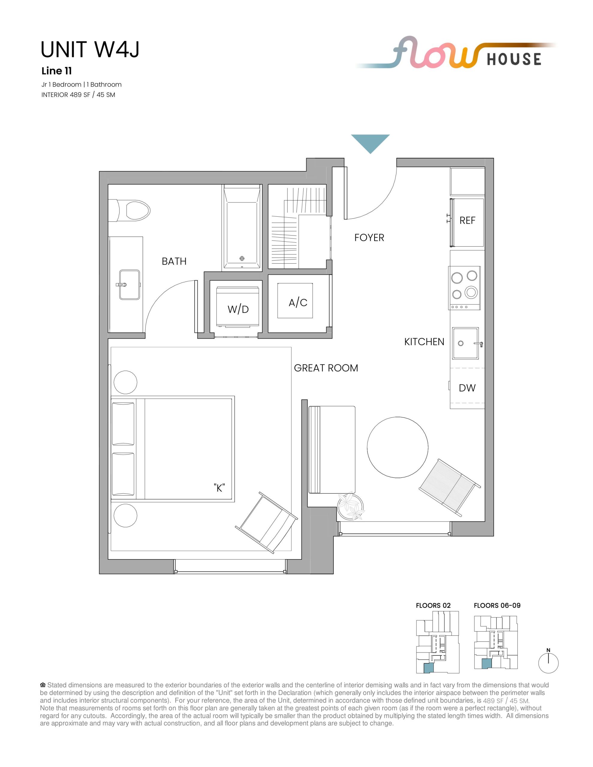 Unit W4J floor plan