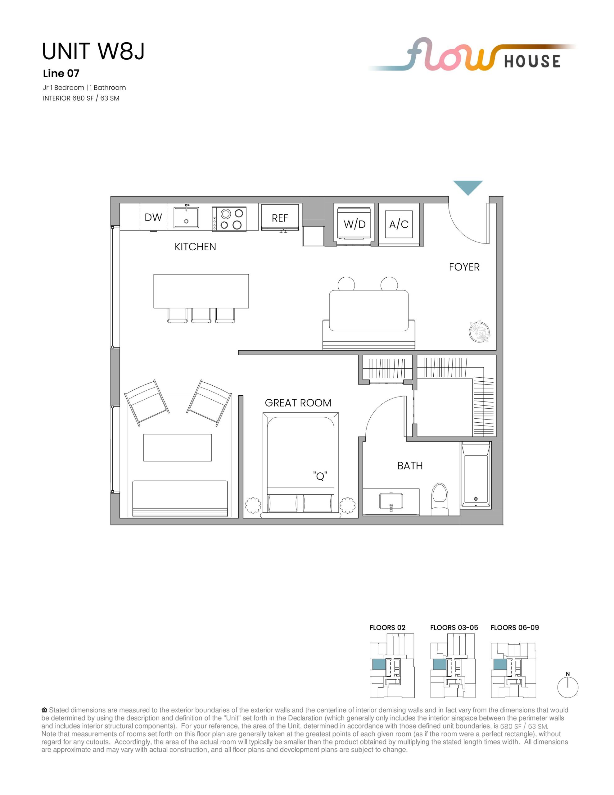 Unit W8J floor plan