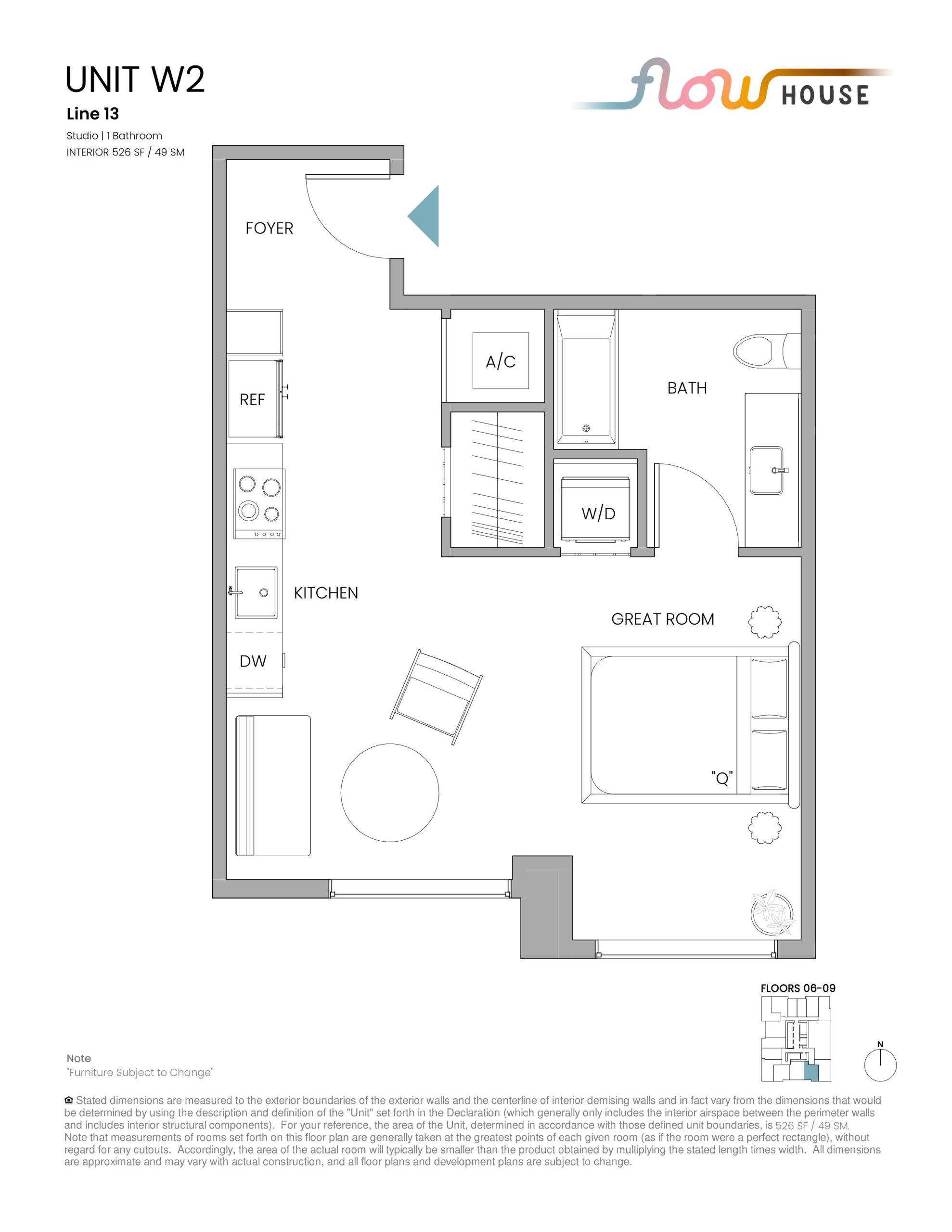Unit W2 floor plan