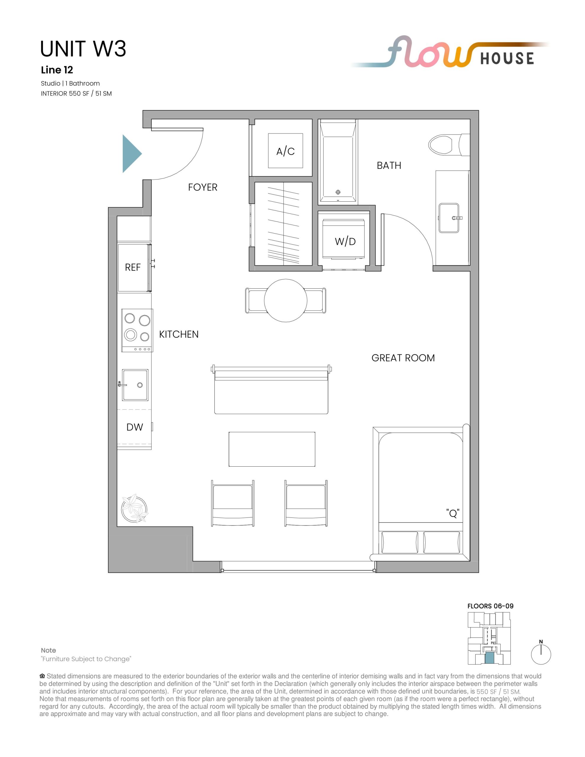 Unit W3 floor plan