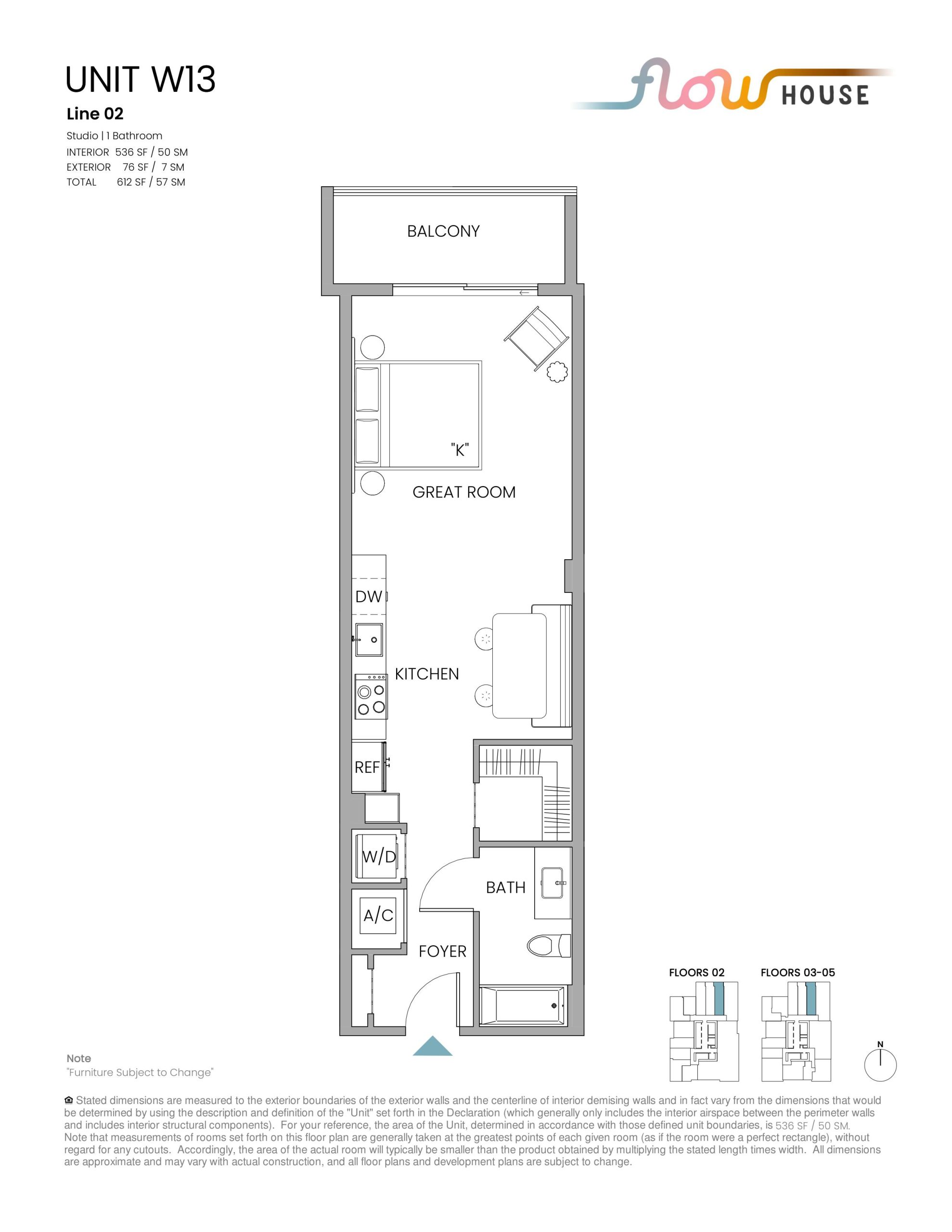 Unit W13 floor plan