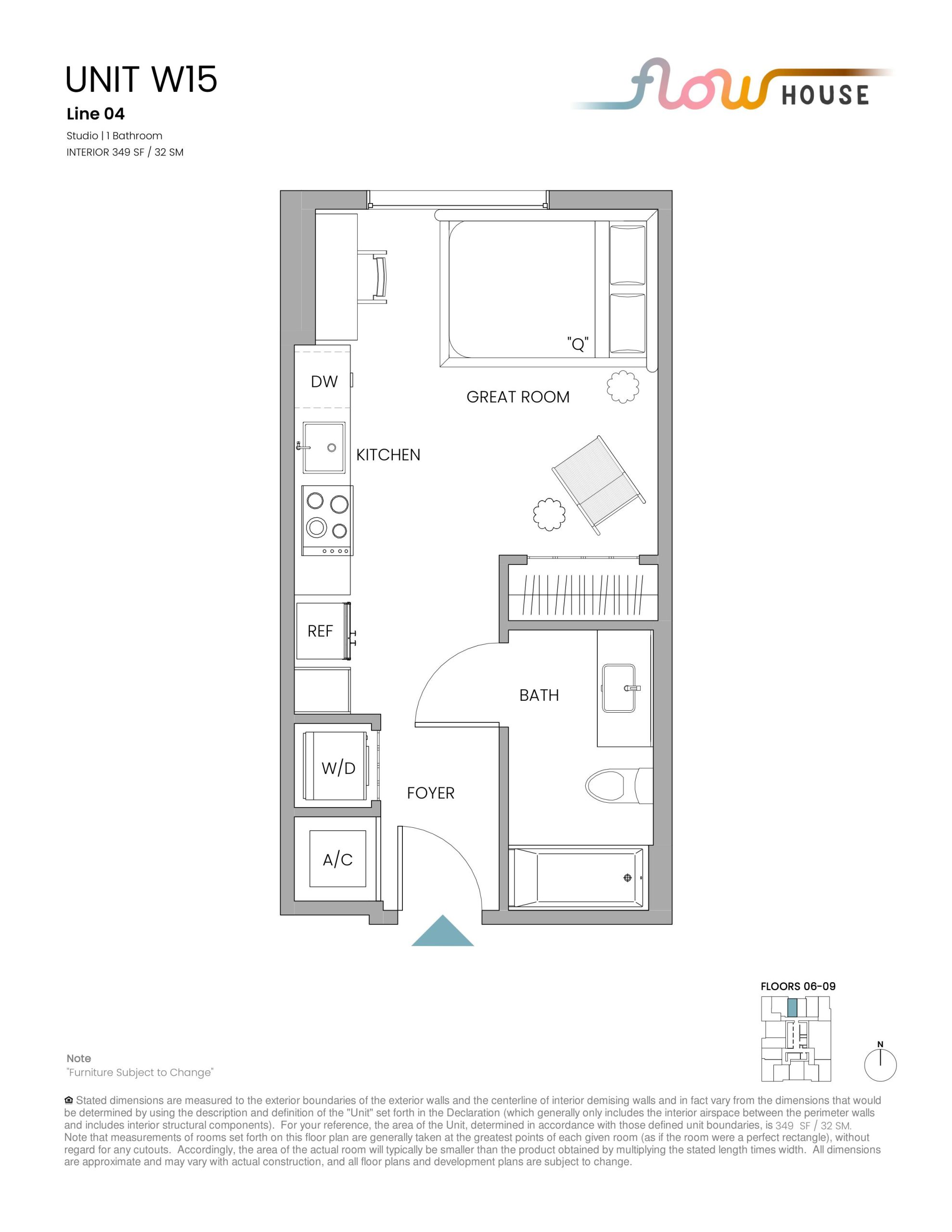 Unit W15 floor plan