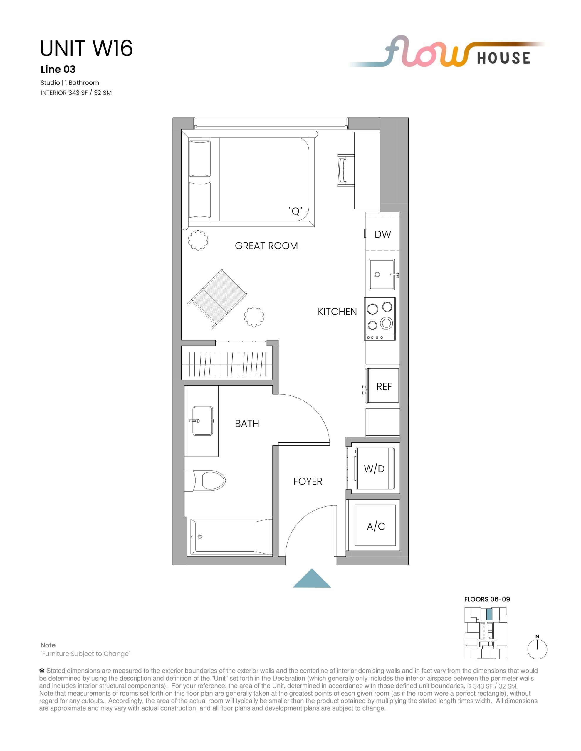 Unit W16 floor plan