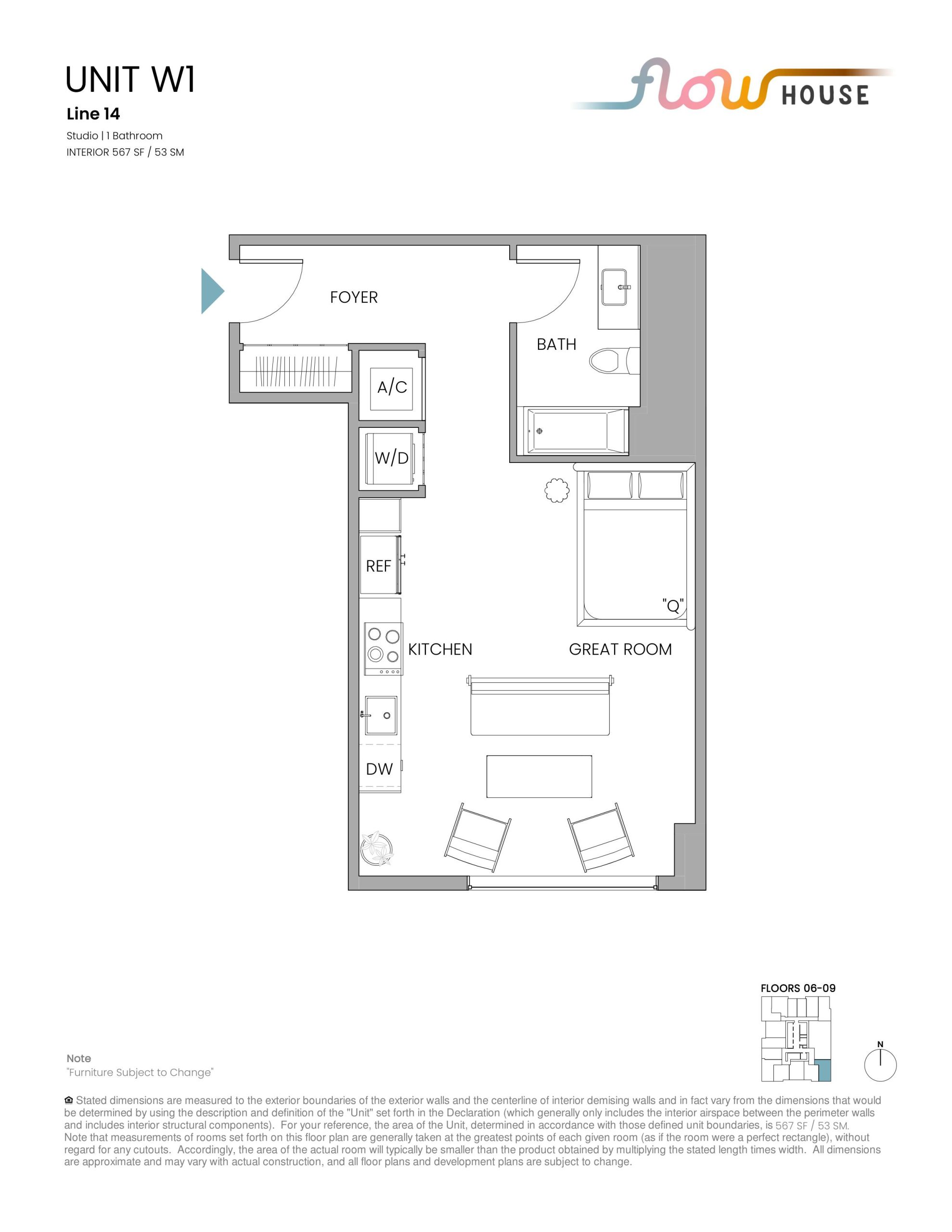 Unit W1 floor plan