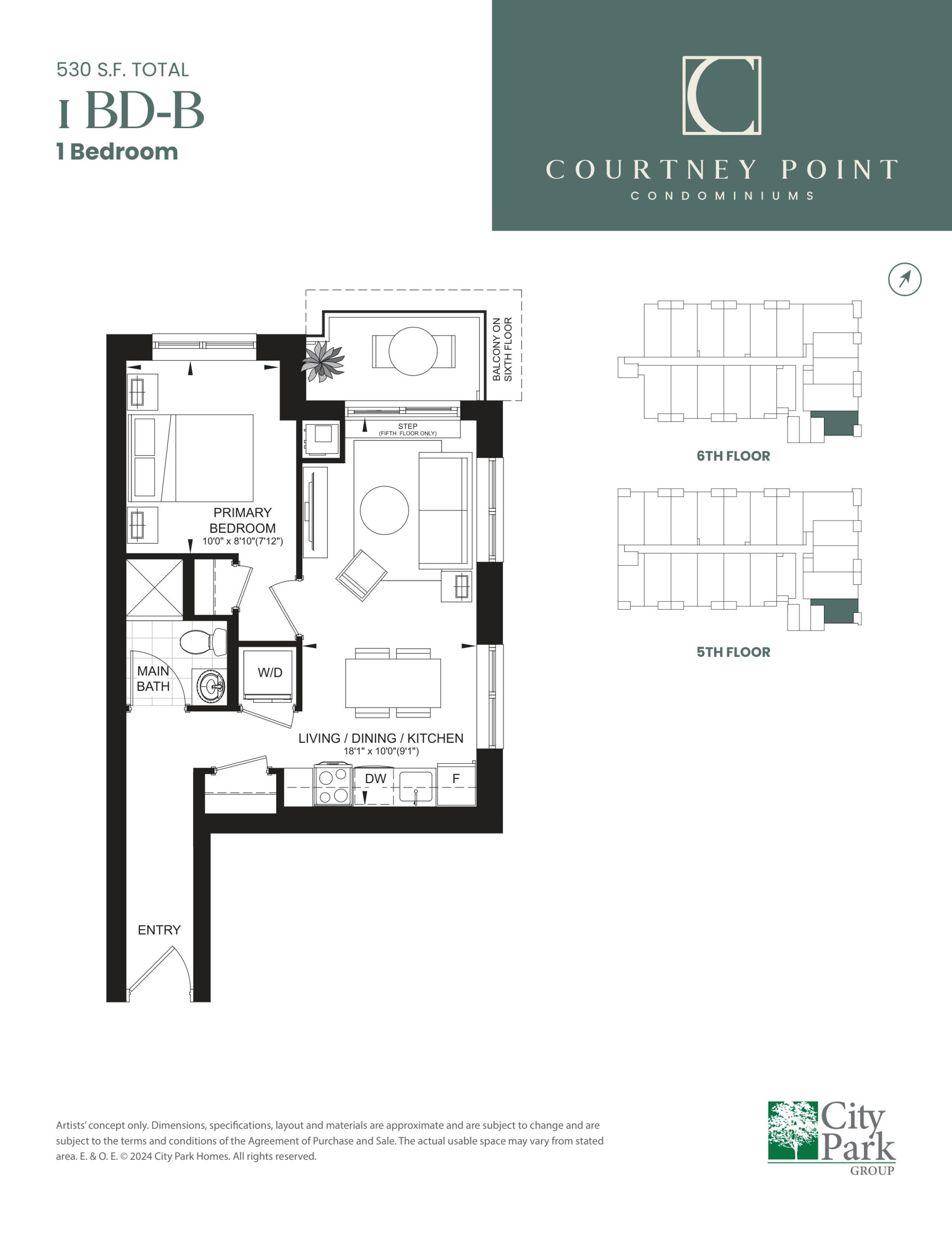 1 BD-B floor plan