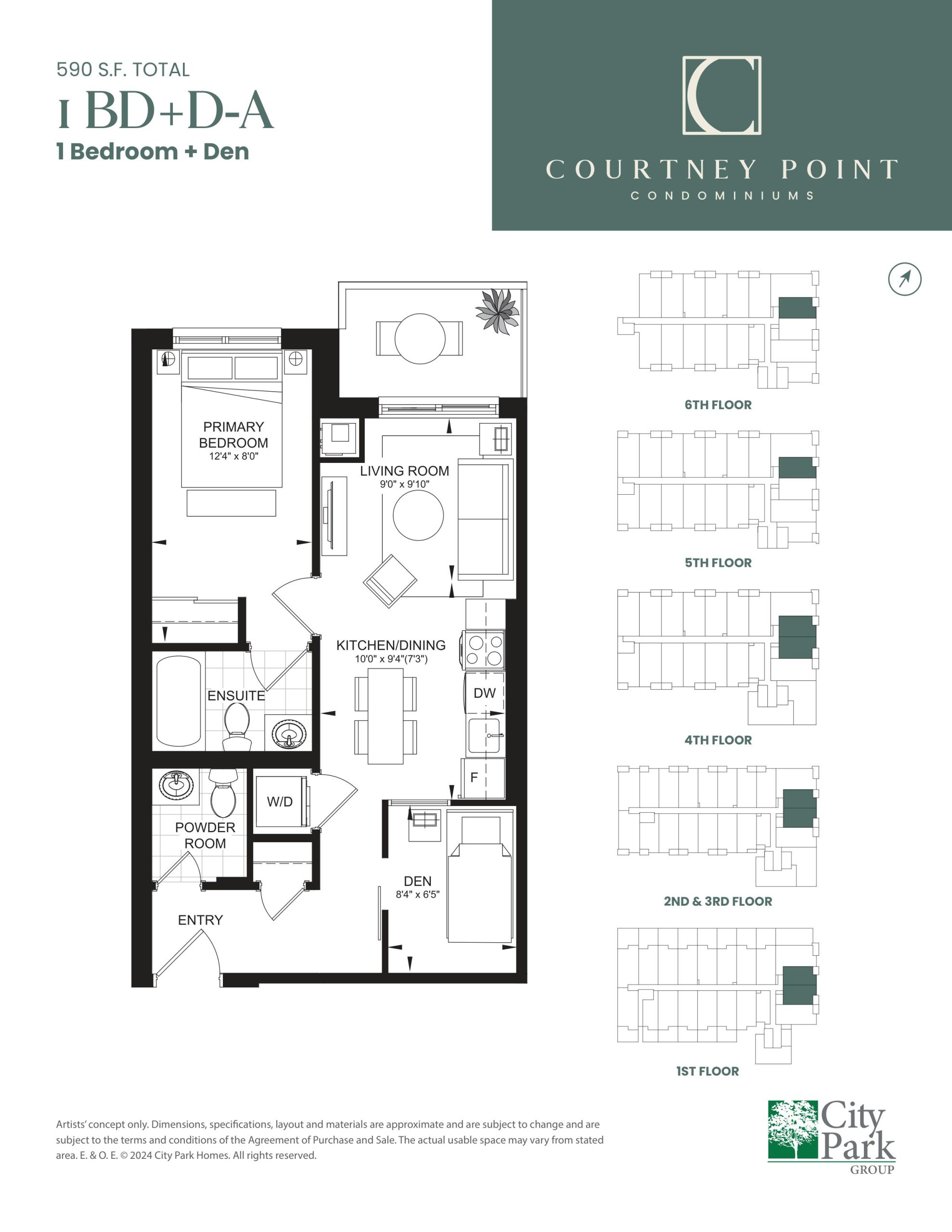 1 BD+D-A floor plan