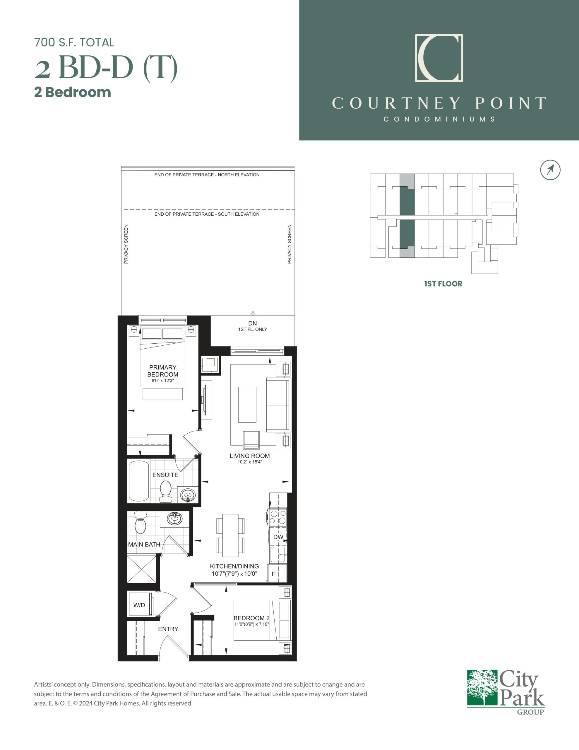 2 BD-D (T) floor plan