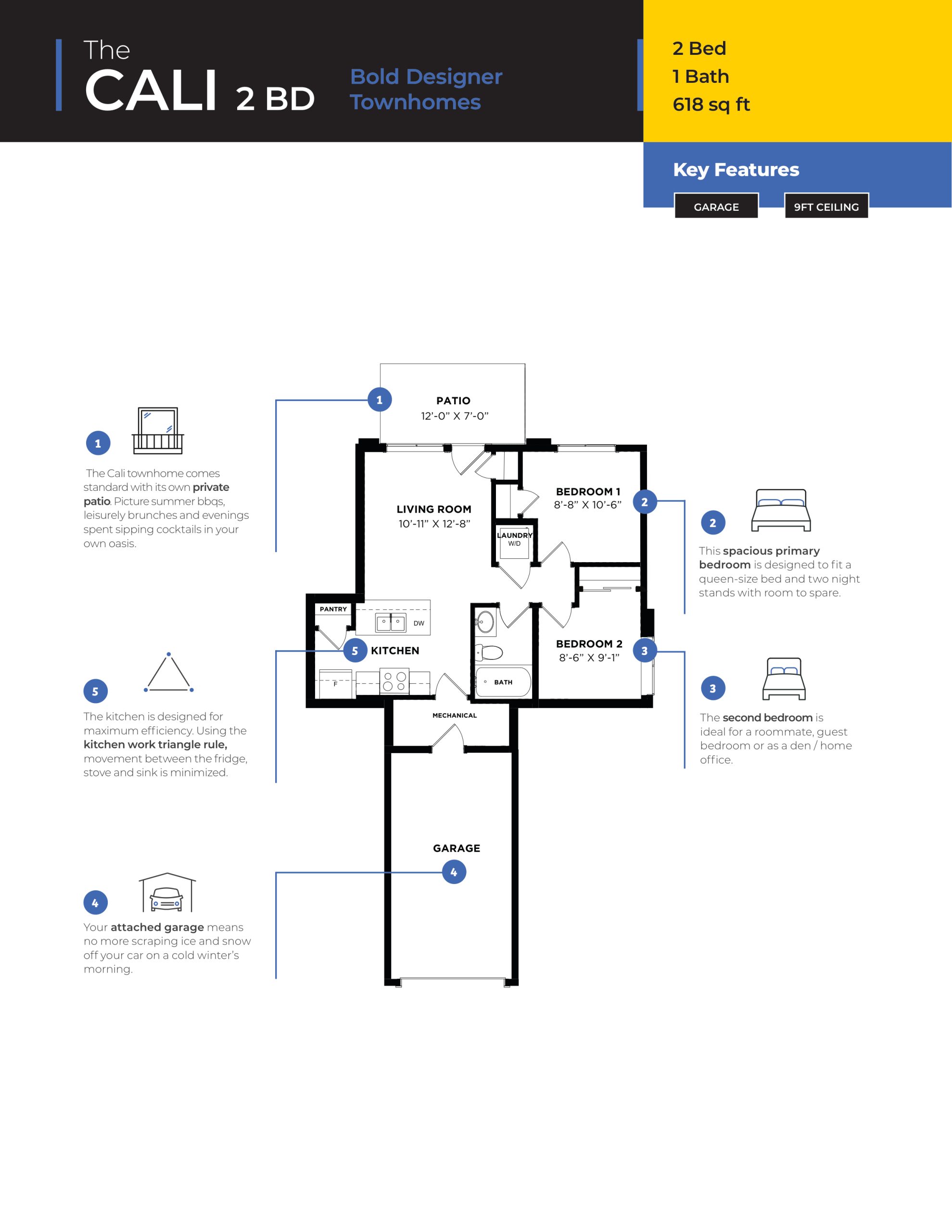 The Cali (2Bd) floor plan