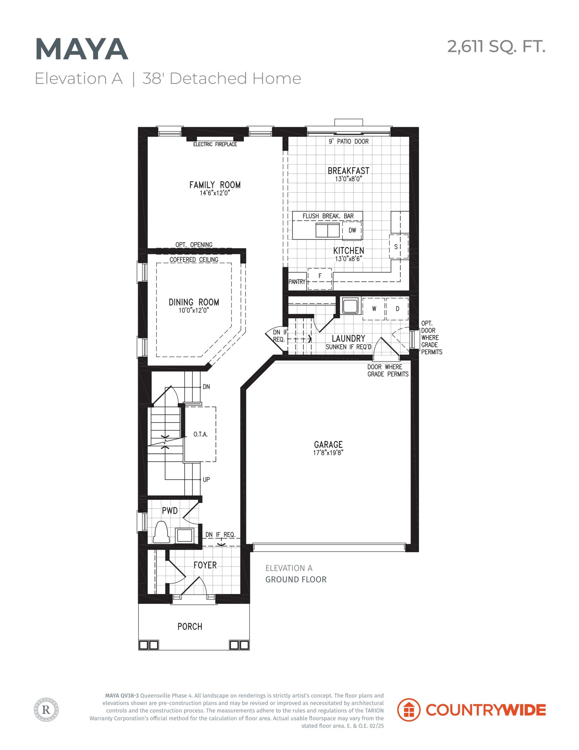 Maya - Elevation A floor plan