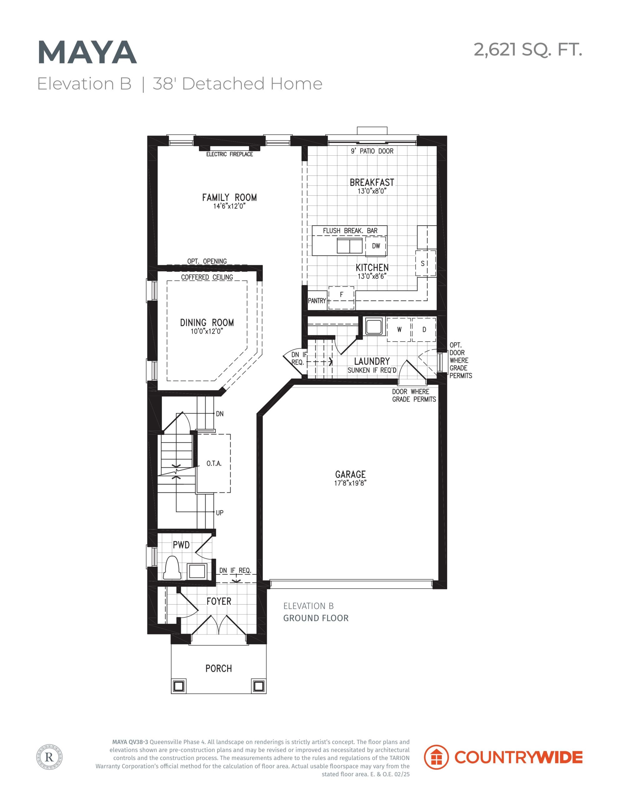 Maya - Elevation B floor plan