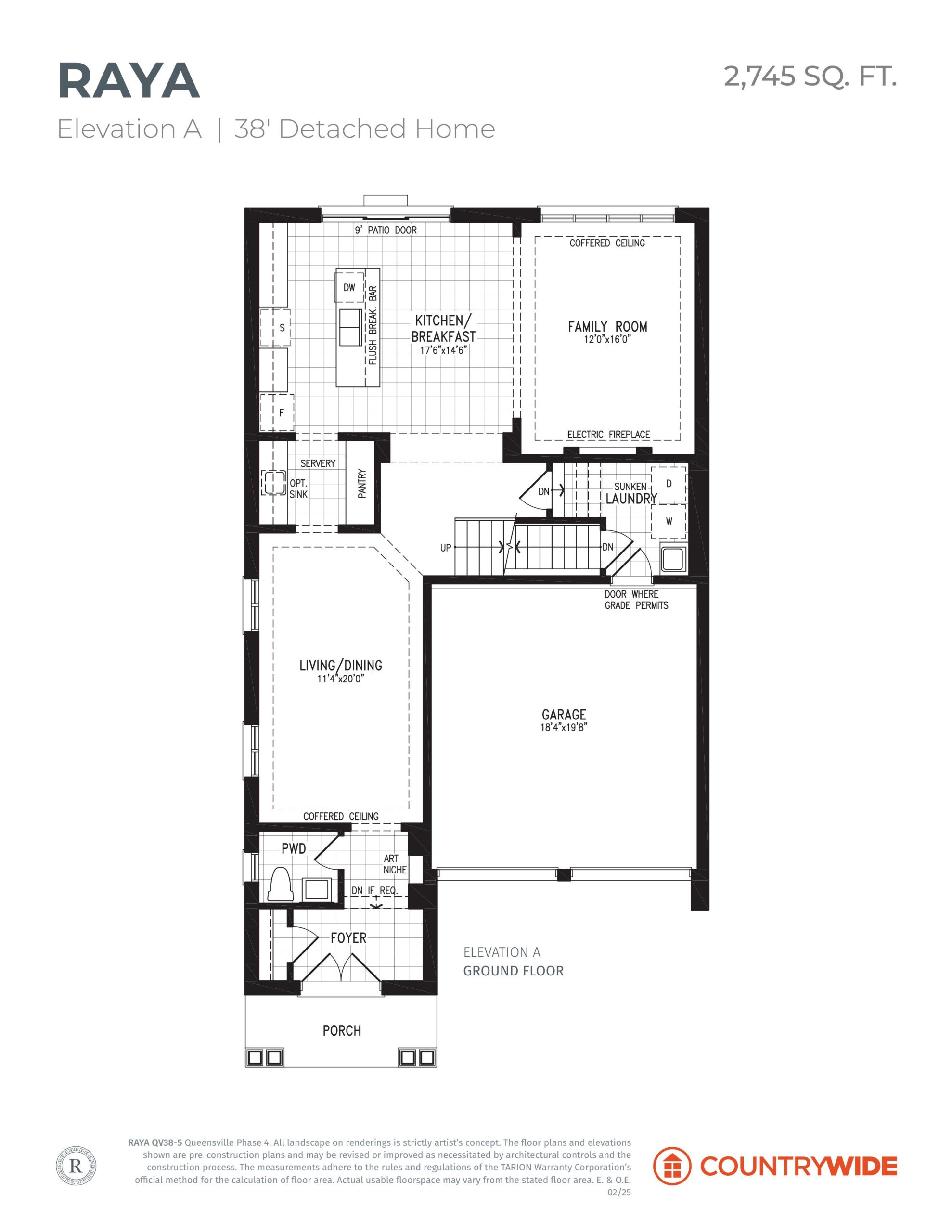 Raya - Elevation A floor plan