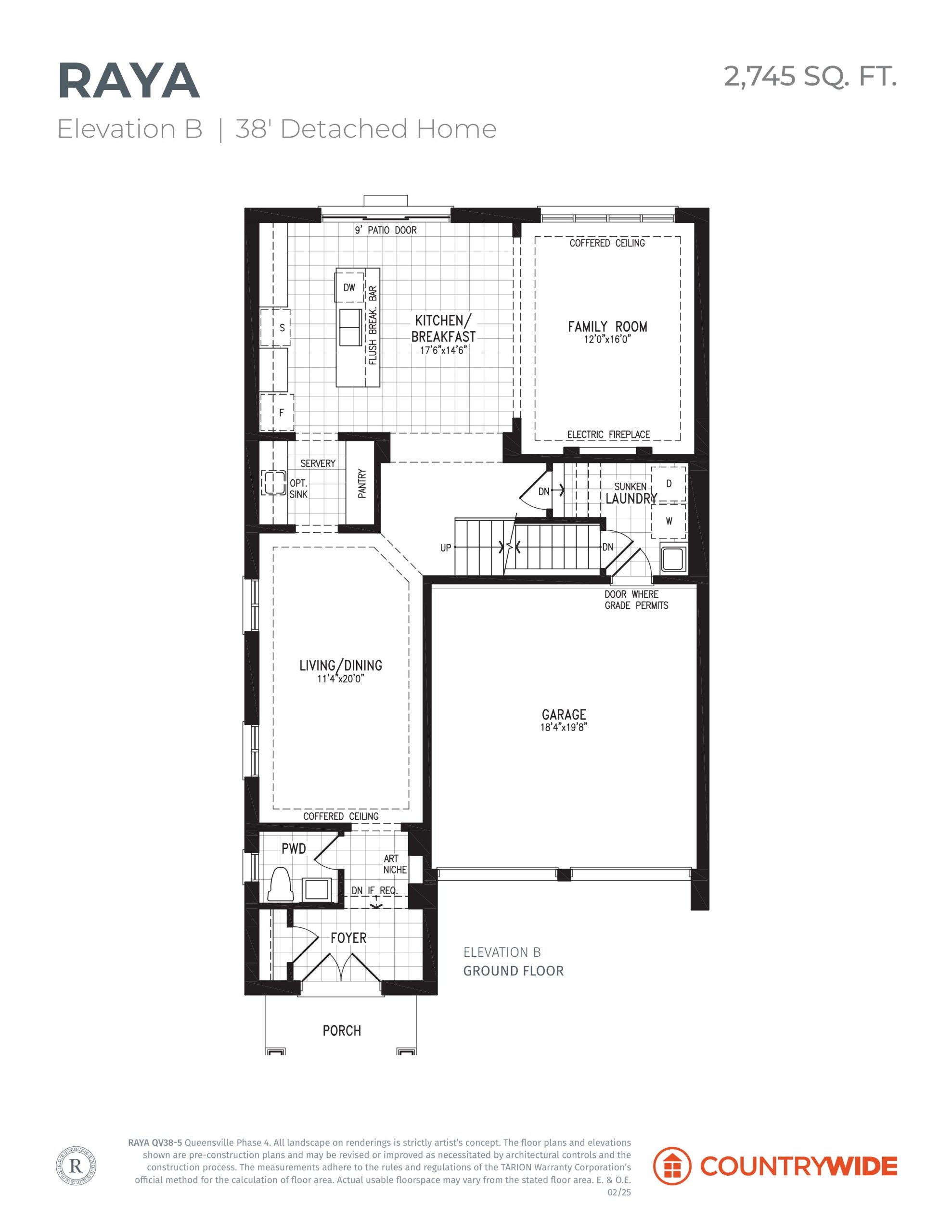 Raya - Elevation B floor plan