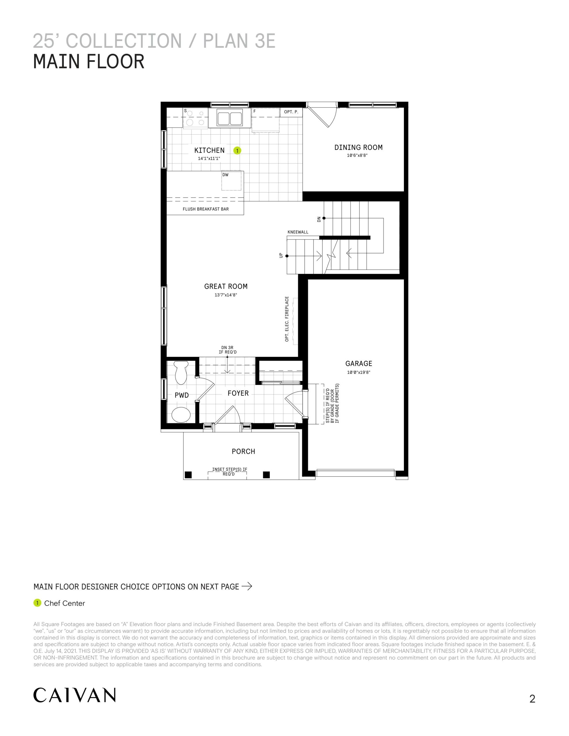 Plan 3E (25' Collection) floor plan