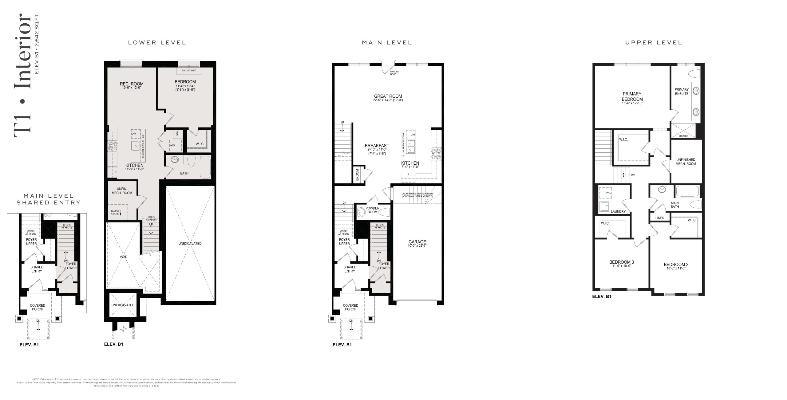 T1 Interior Elev B1 floor plan