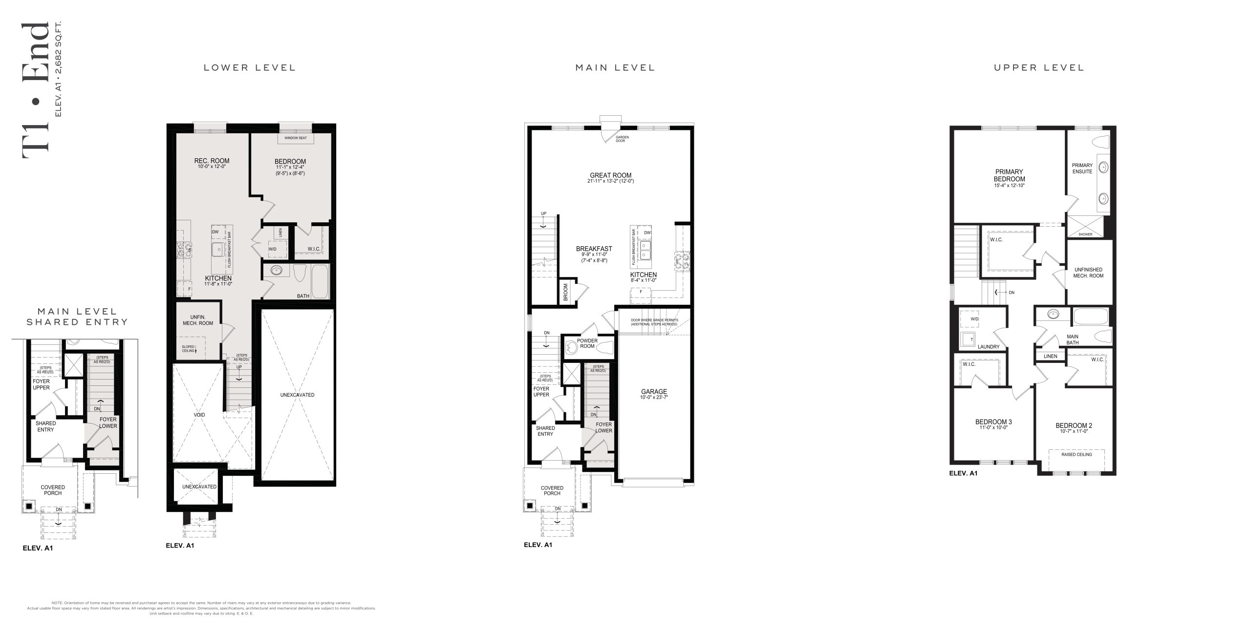 T1 End Elev A1 floor plan
