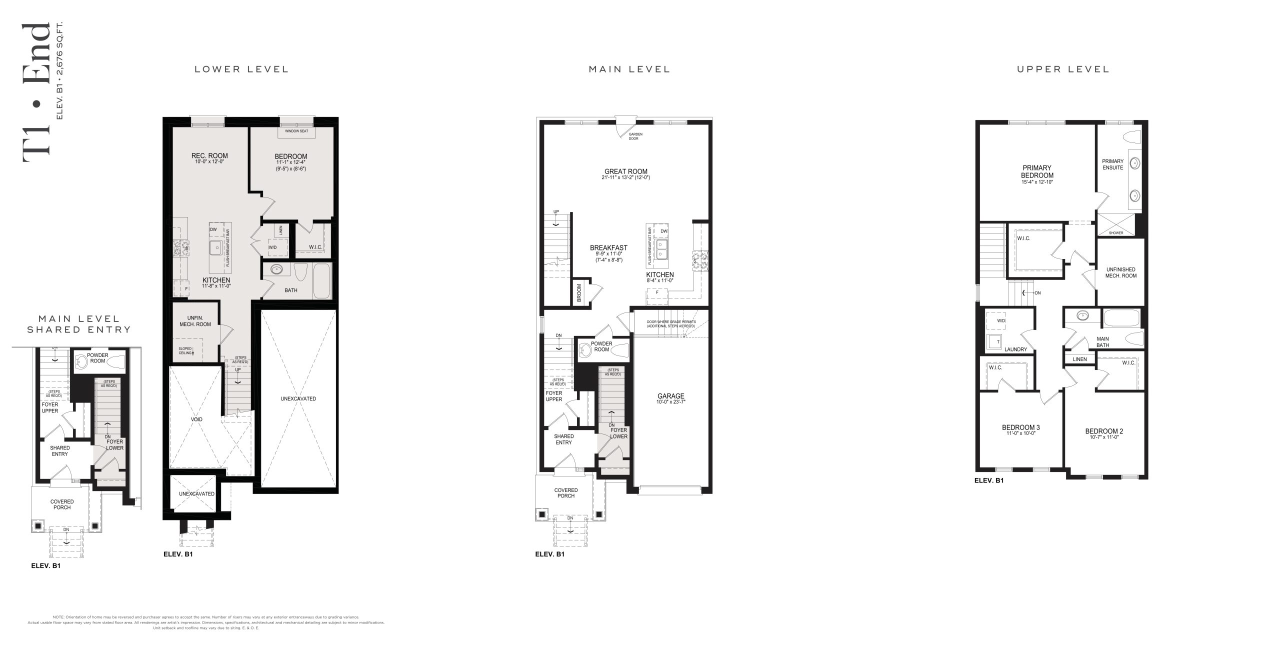 T1 End Elev B1 floor plan