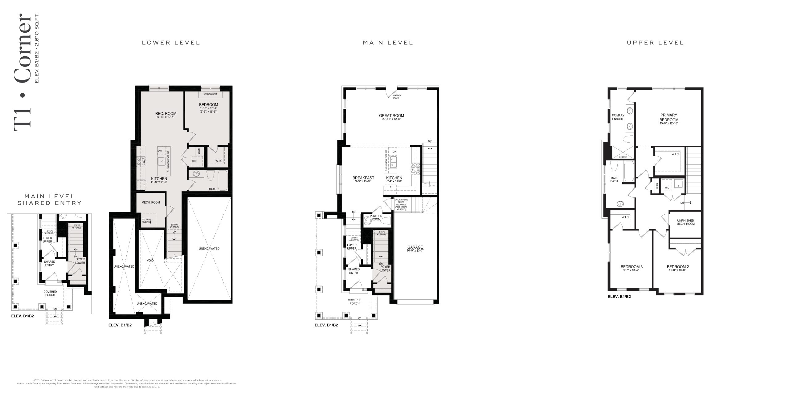 T1 Corner Elev B1/B2 floor plan