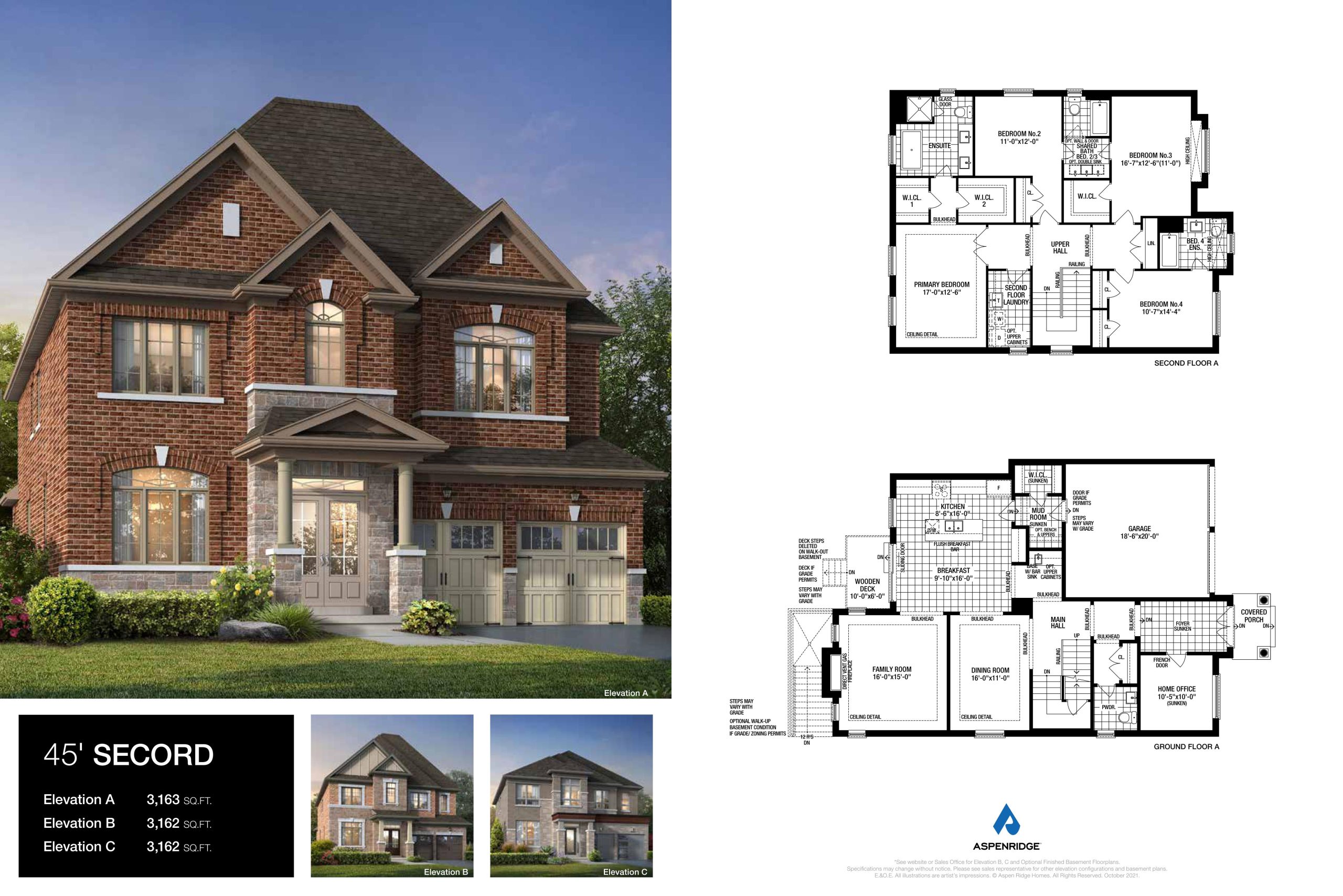 45' Secord floor plan