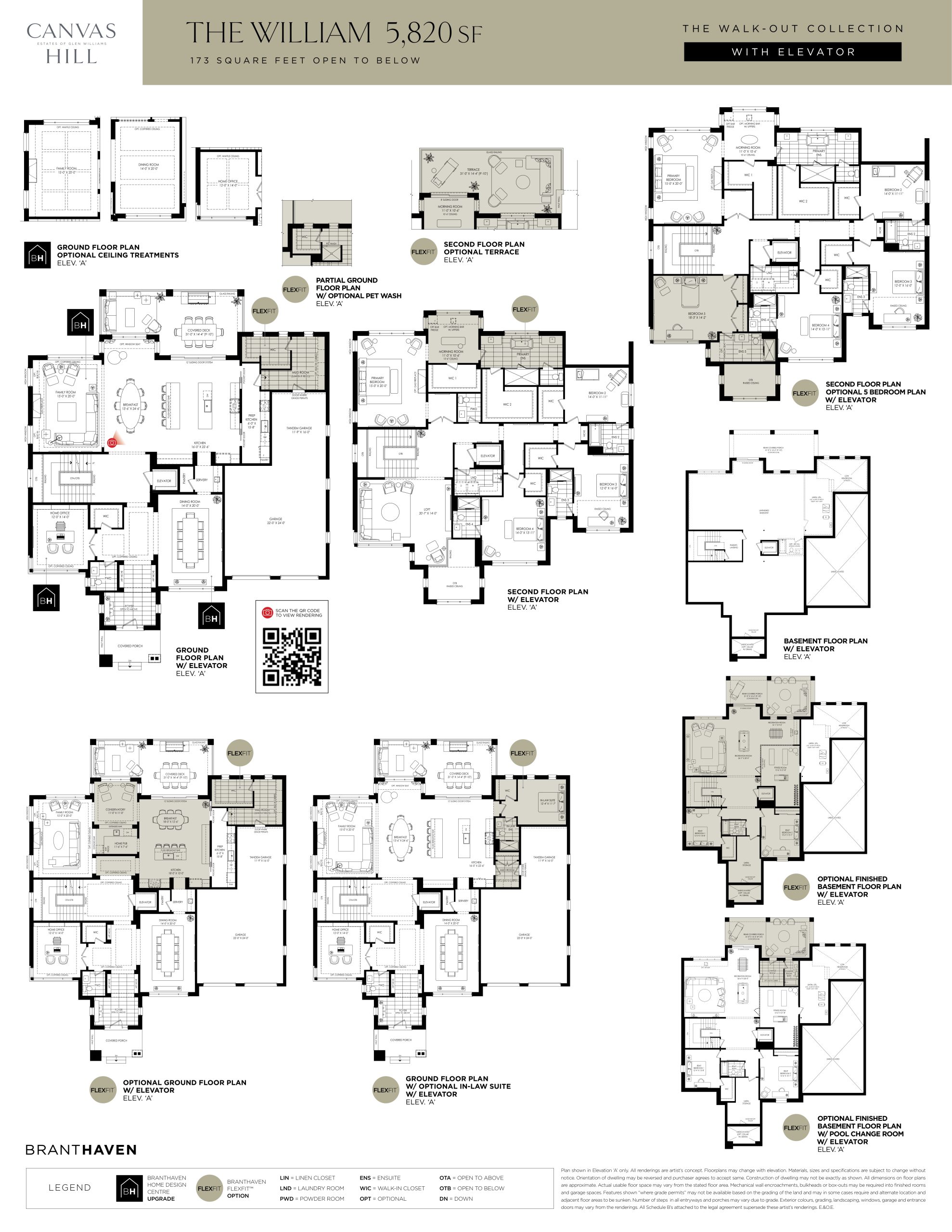 The William with Elevator (The Walk-out Collection) floor plan