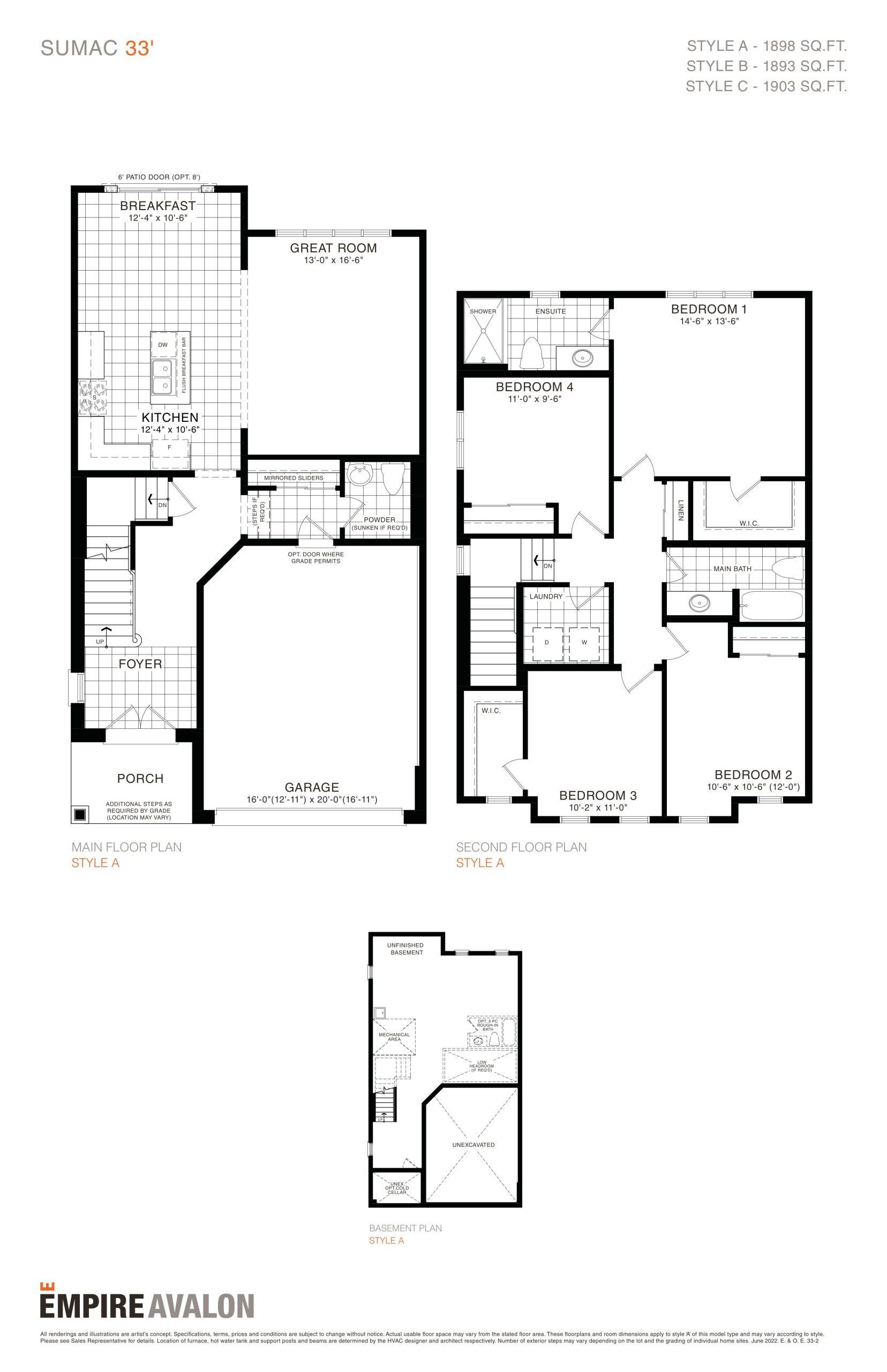 Sumac 33' floor plan