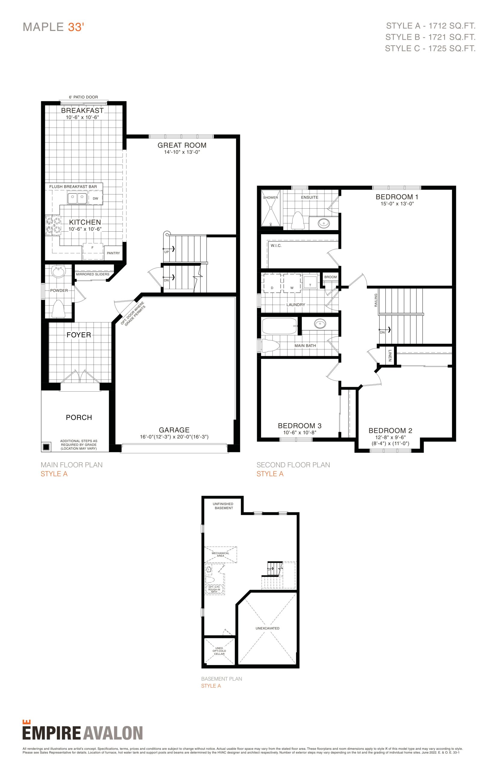Maple 33' floor plan