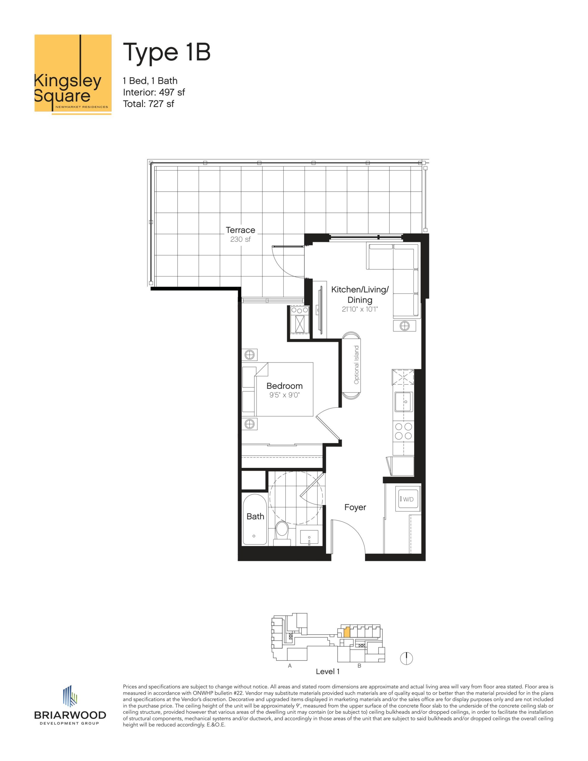 Type 1B floor plan