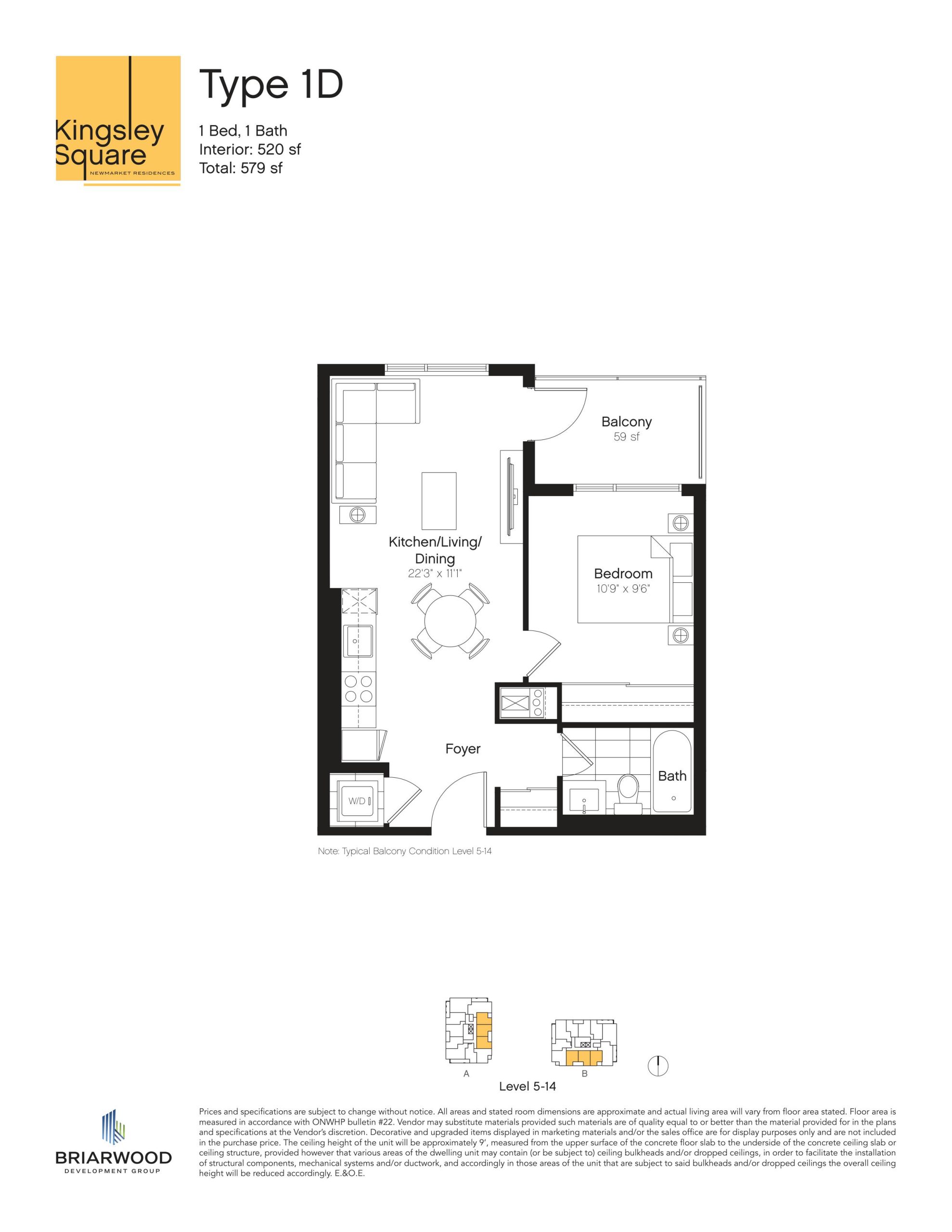 Type 1D floor plan