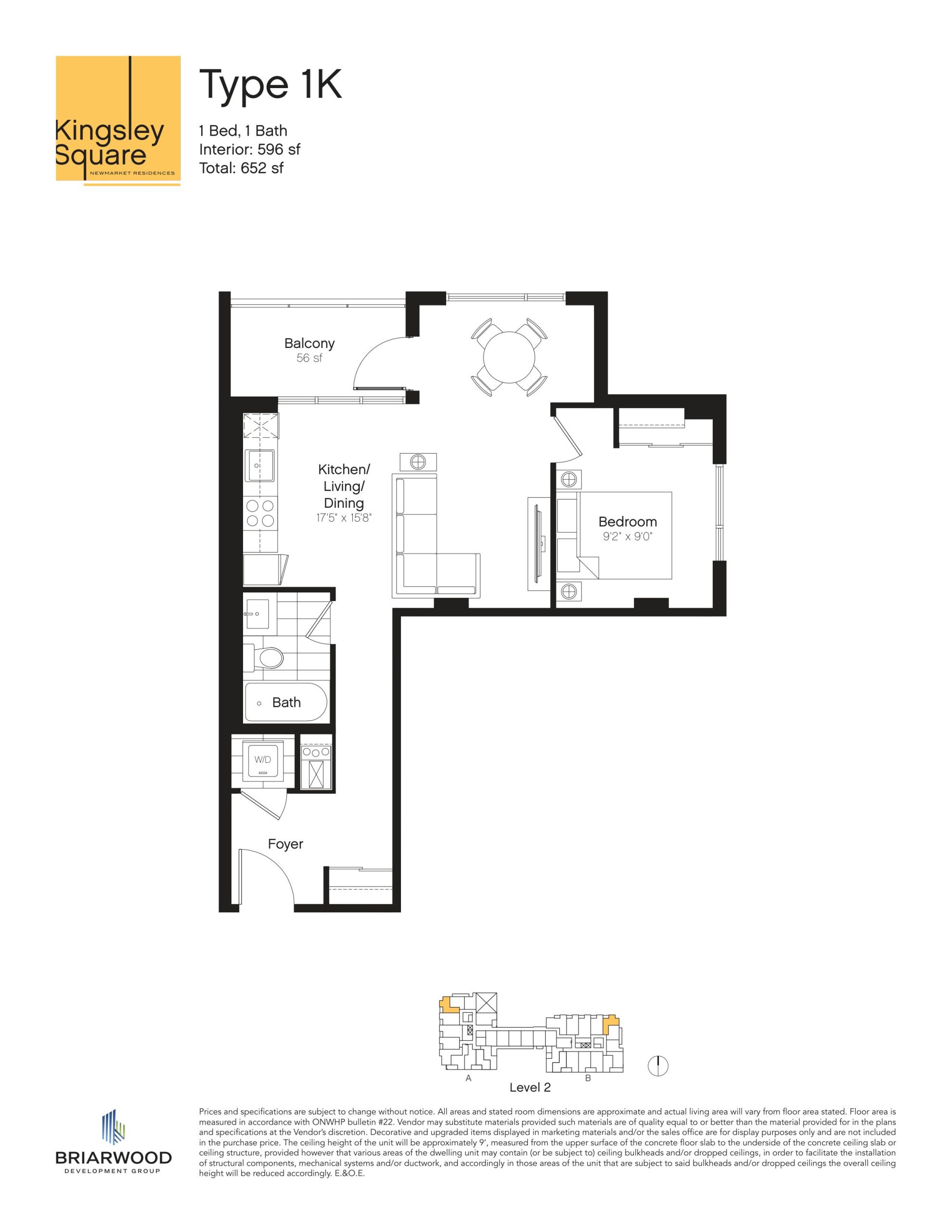 Type 1K floor plan
