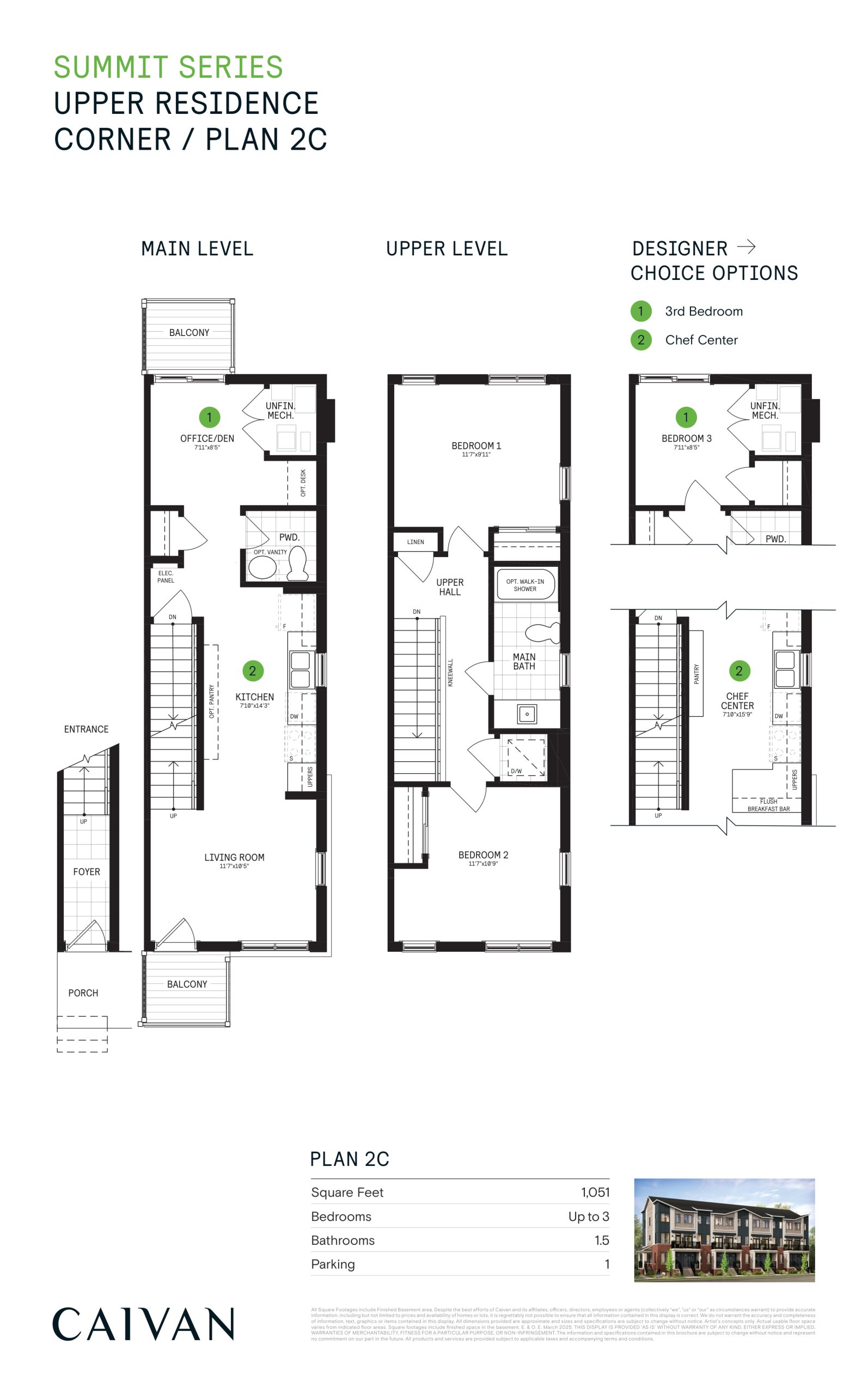 Upper Residence Corner / Plan 2C floor plan